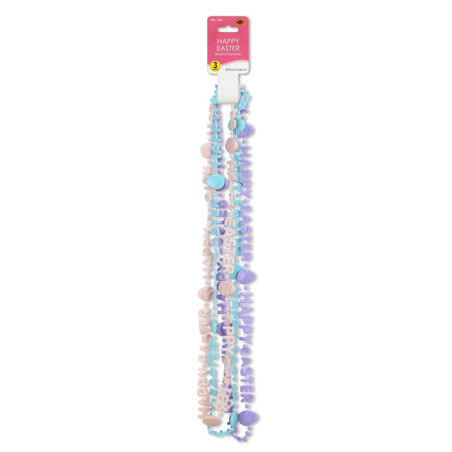 Beistle Happy Easter Bead Necklaces (3/Pkg)