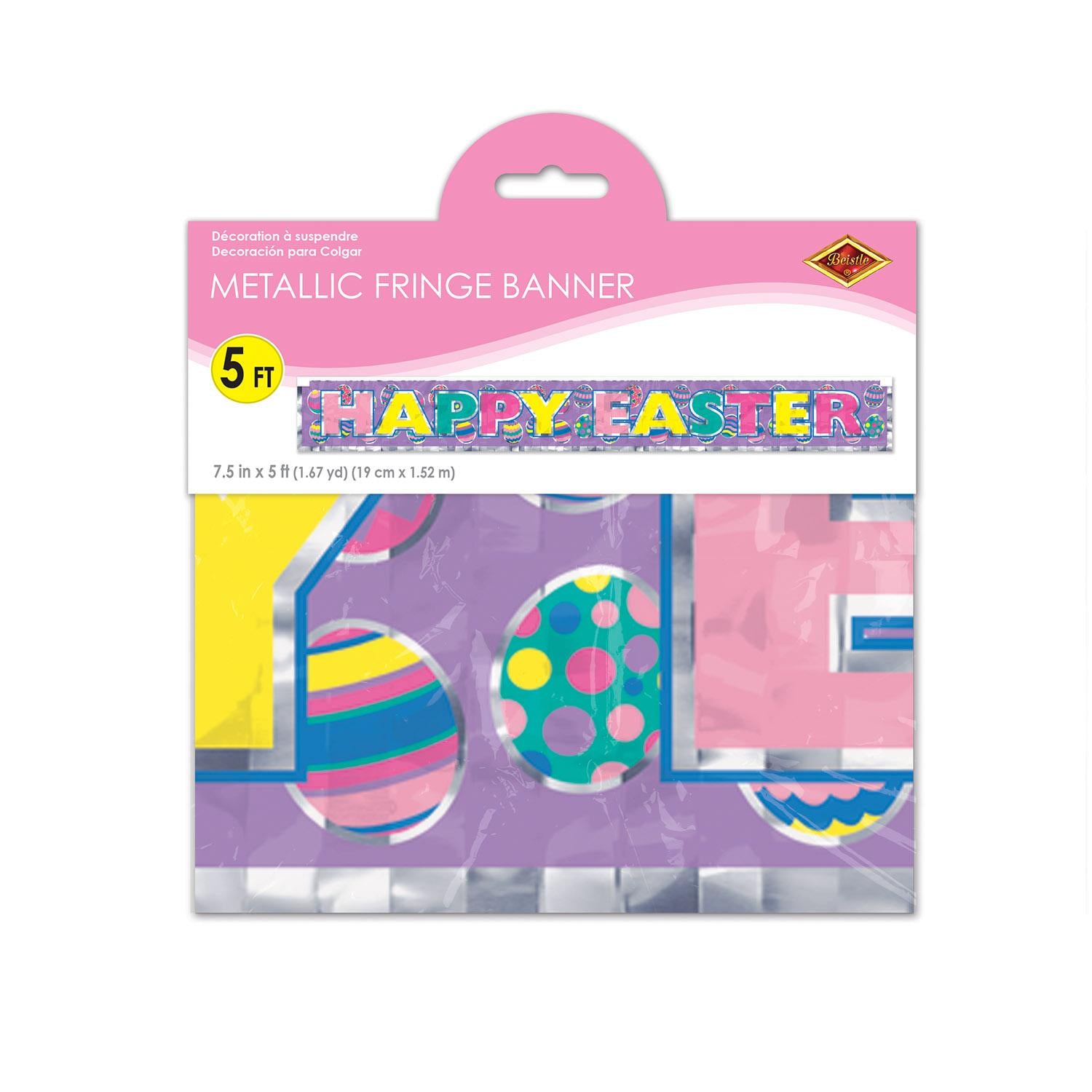 Beistle Metallic Happy Easter Fringe Banner