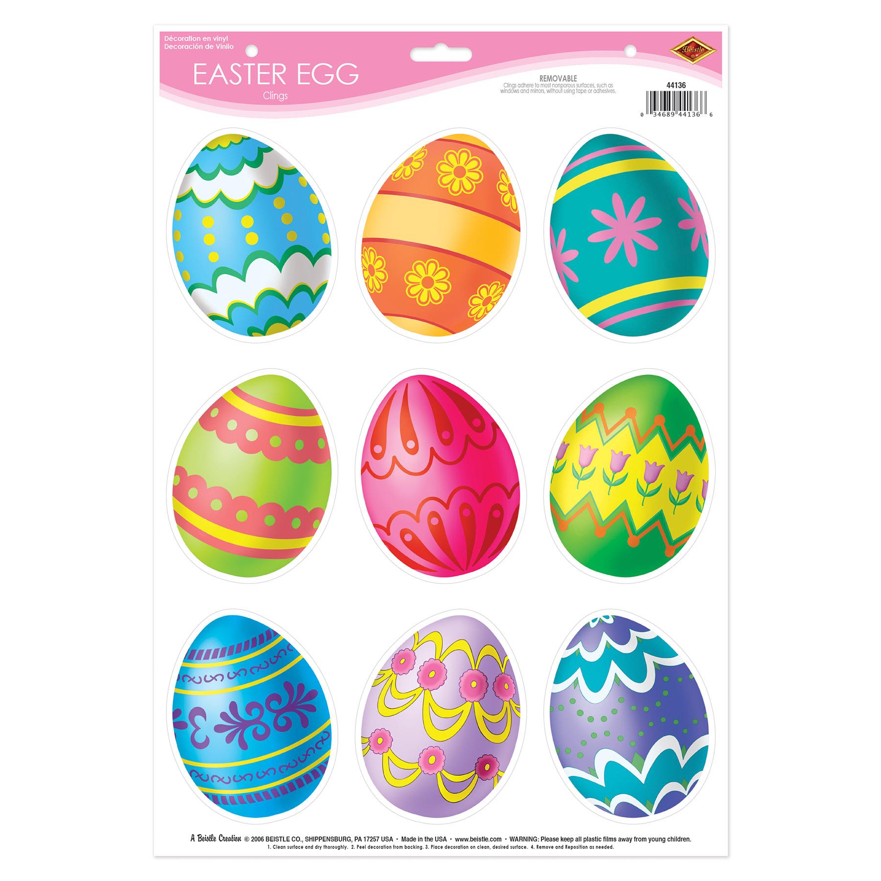 Beistle Easter Egg Clings (9/Sheet)