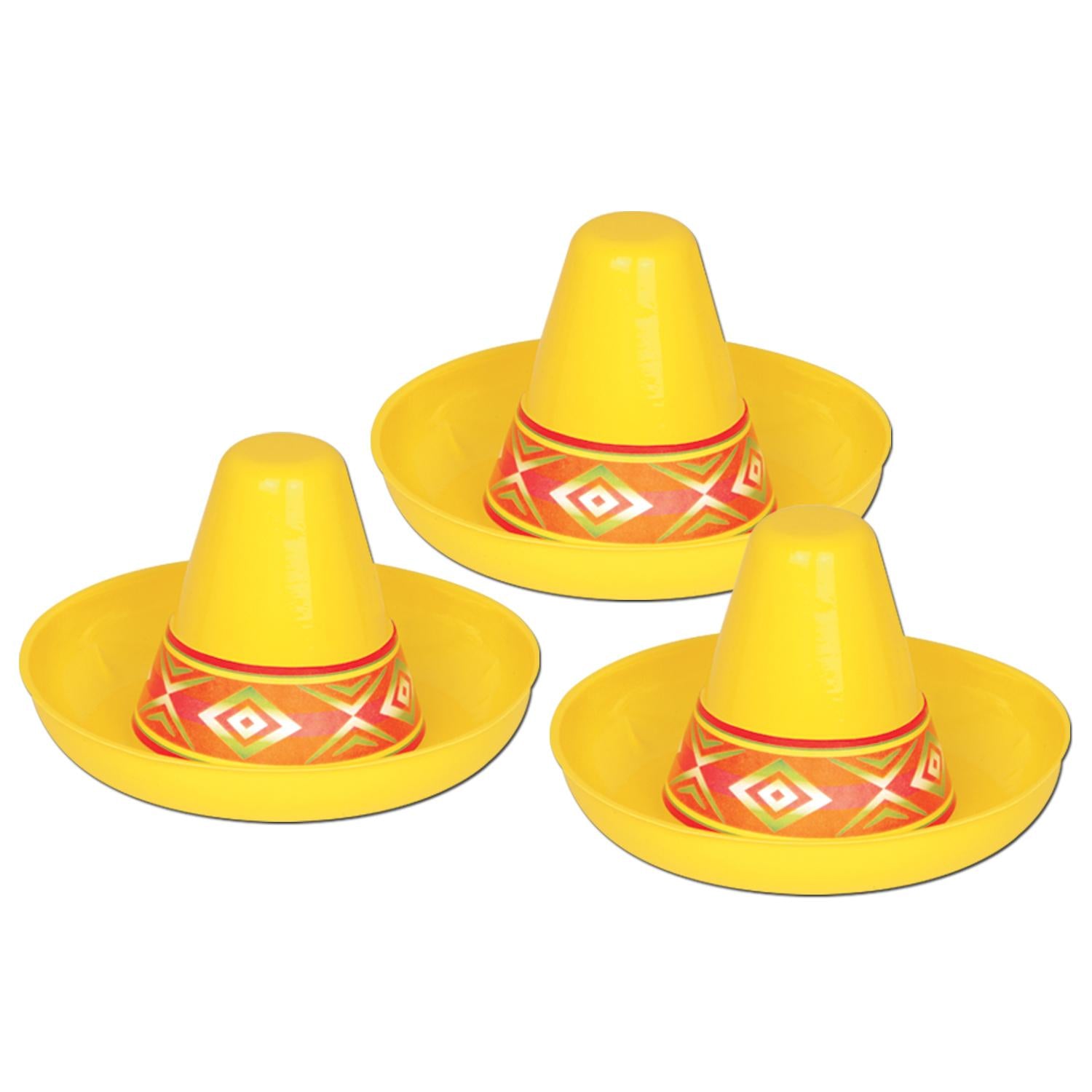 Beistle Fiesta Miniature Yellow Plastic Sombrero