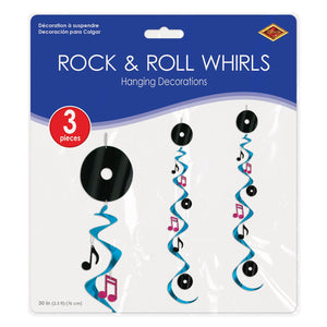 Bulk Rock and Roll Party Hanging Whirls Decoration (Case of 18) by Beistle