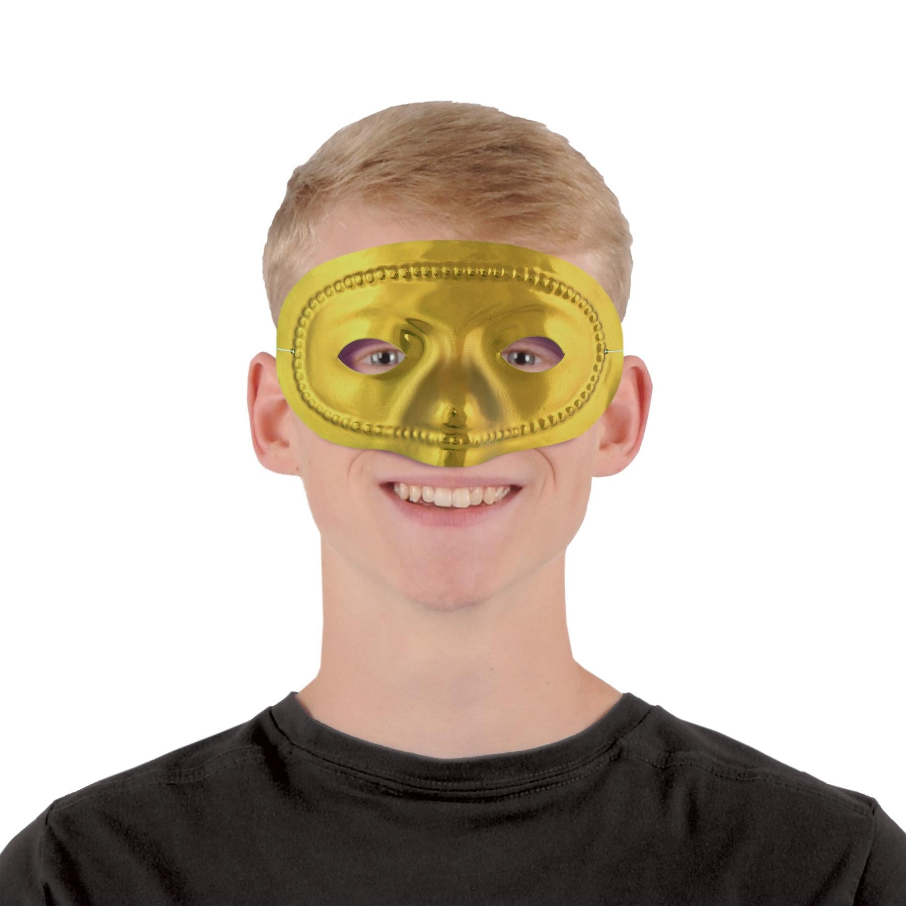 Beistle Mardi Gras Metallic Half Mask - gold