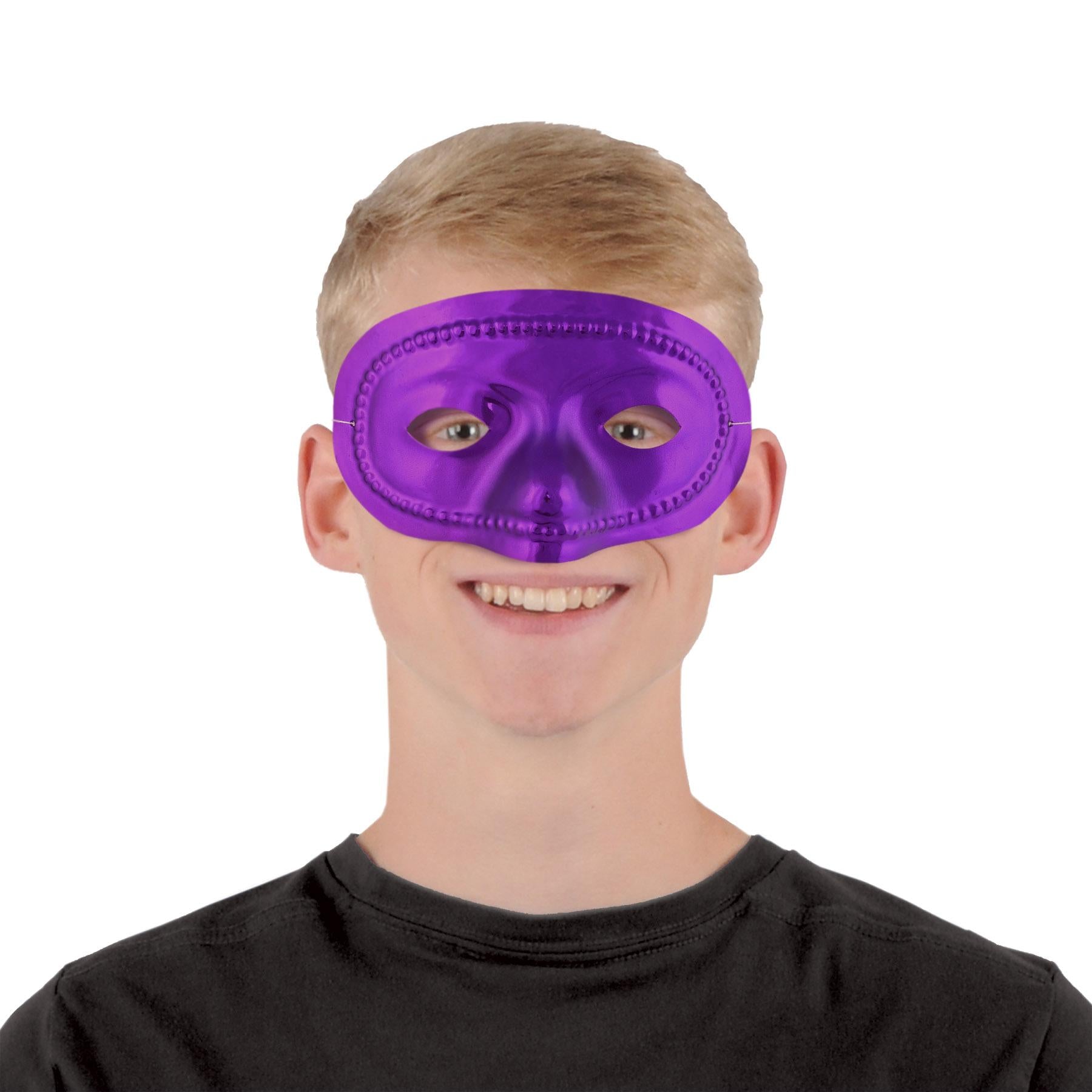 Beistle Mardi Gras Metallic Half Mask - purple