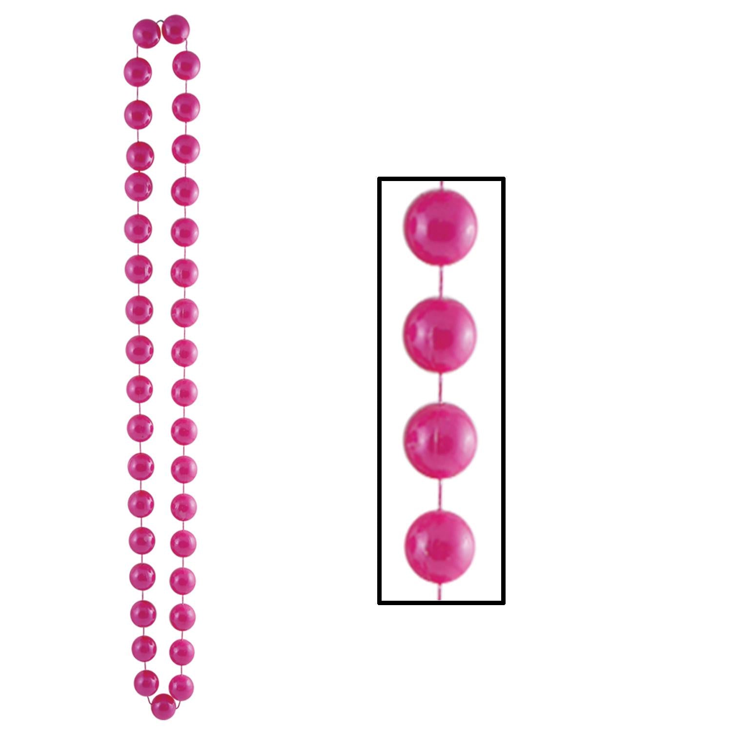 Beistle Jumbo Party Bead Necklaces - pearl pink