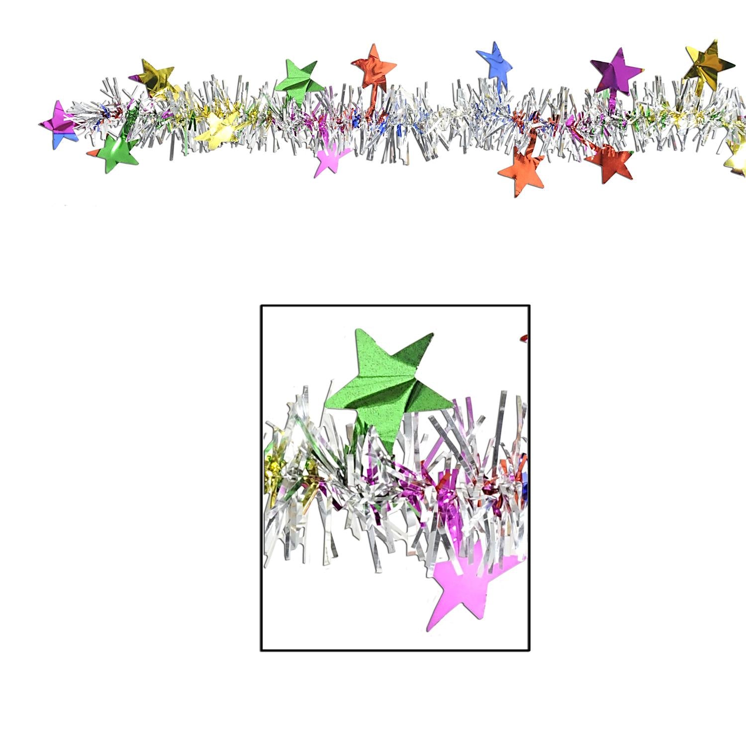 Beistle Metallic Star Party Garland - multi-color