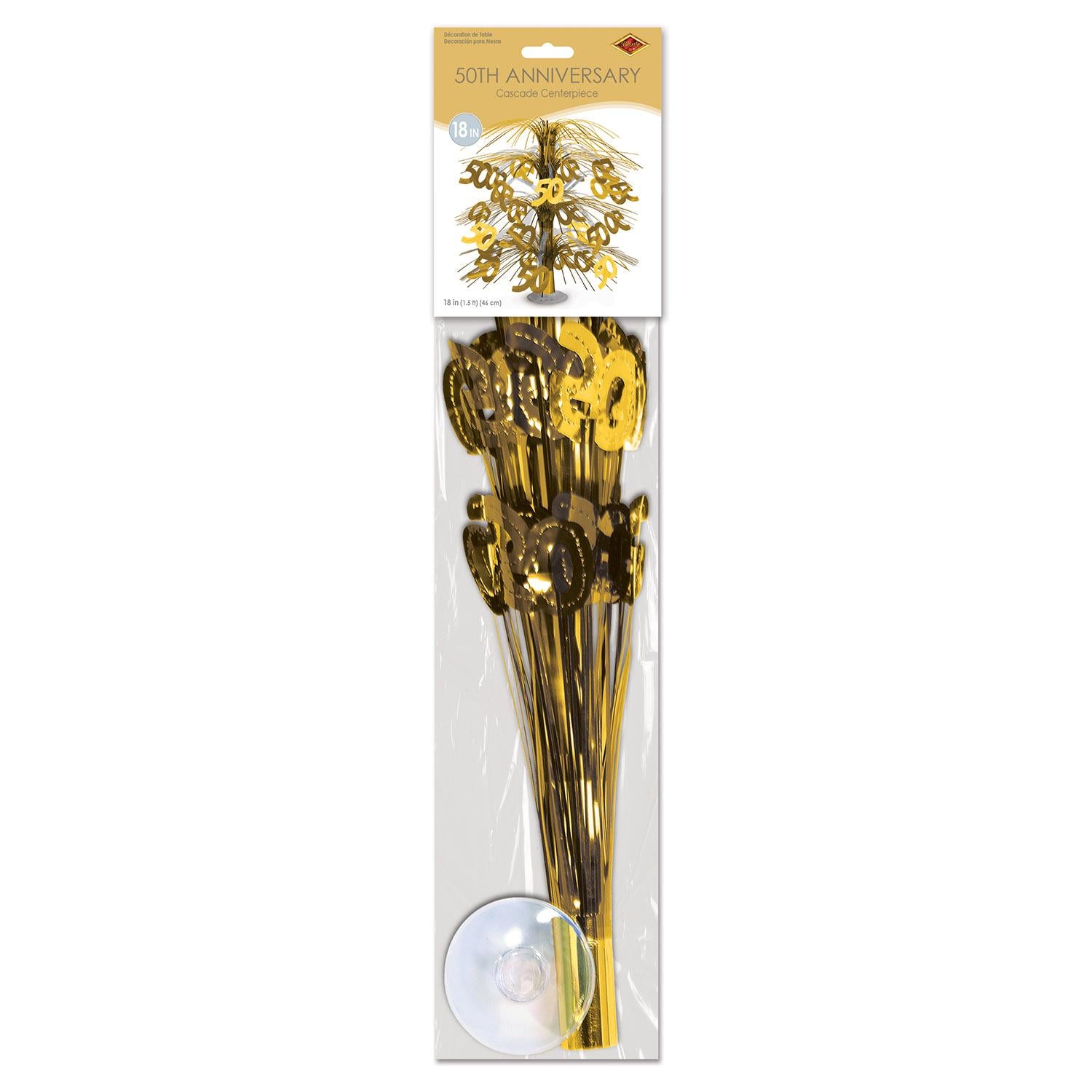 Beistle 50th Anniversary Cascade Centerpiece - Gold