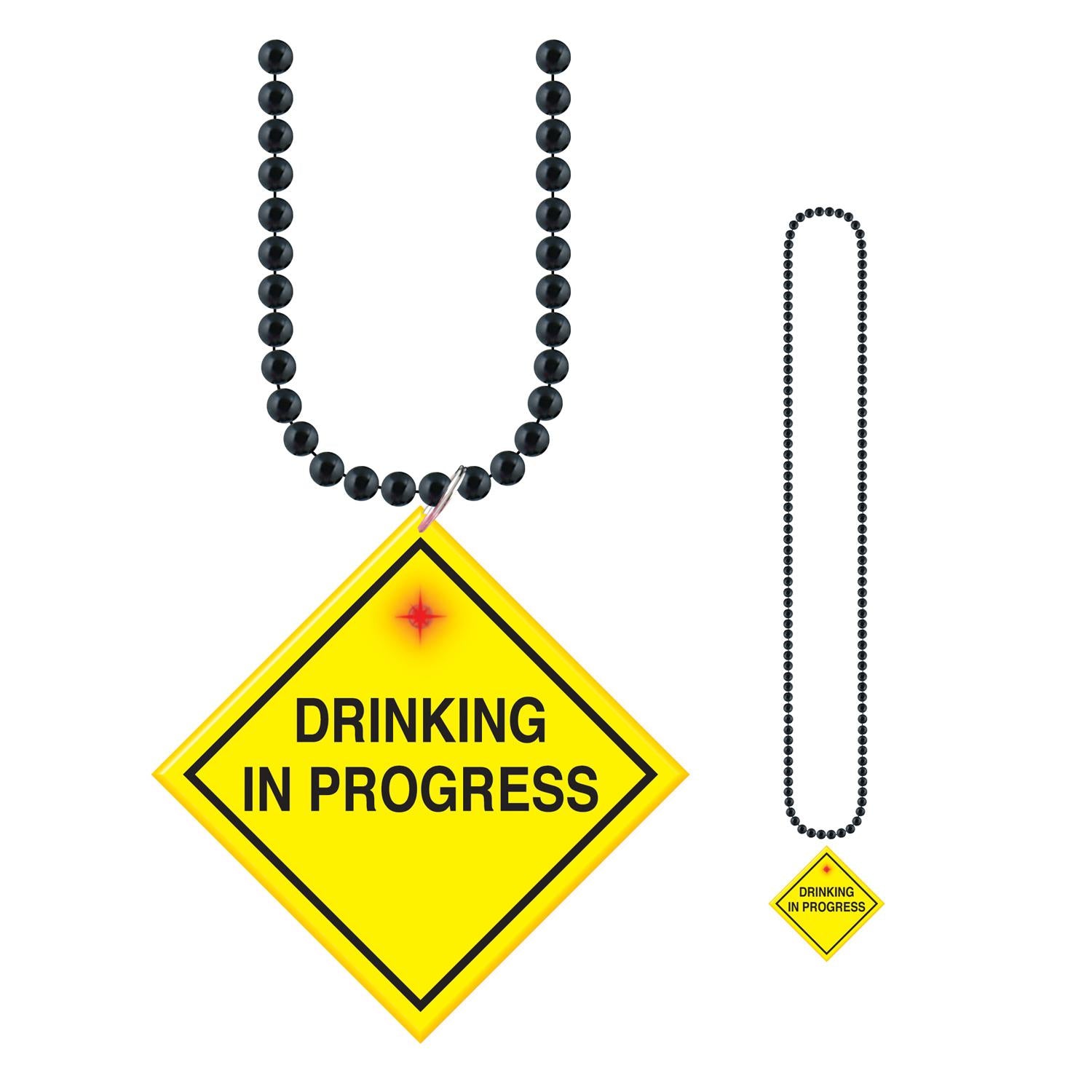 Beistle Bead Necklaces with Drinking In Progress Medallion