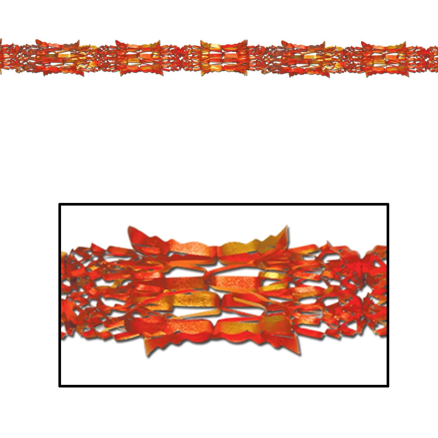 Beistle Thanksgiving Metallic Garland - gold - orange - red