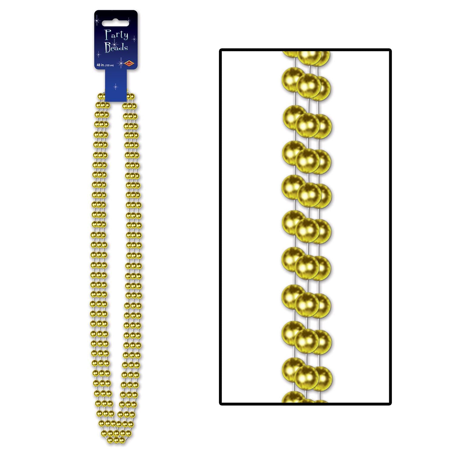 Beistle Party Bead Necklaces - Large Round gold (3/Pkg)