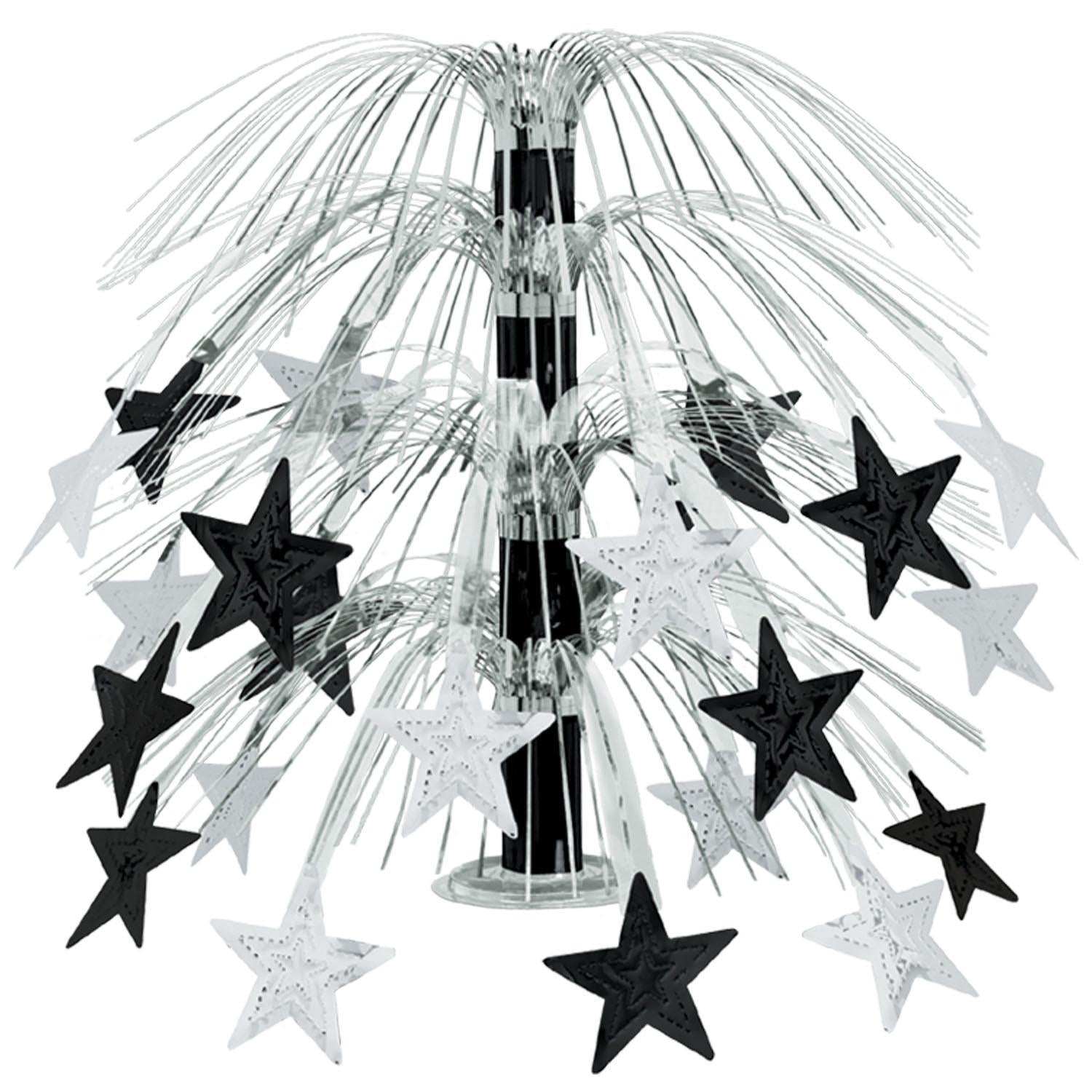 Beistle Star Cascade Party Centerpiece - black & silver