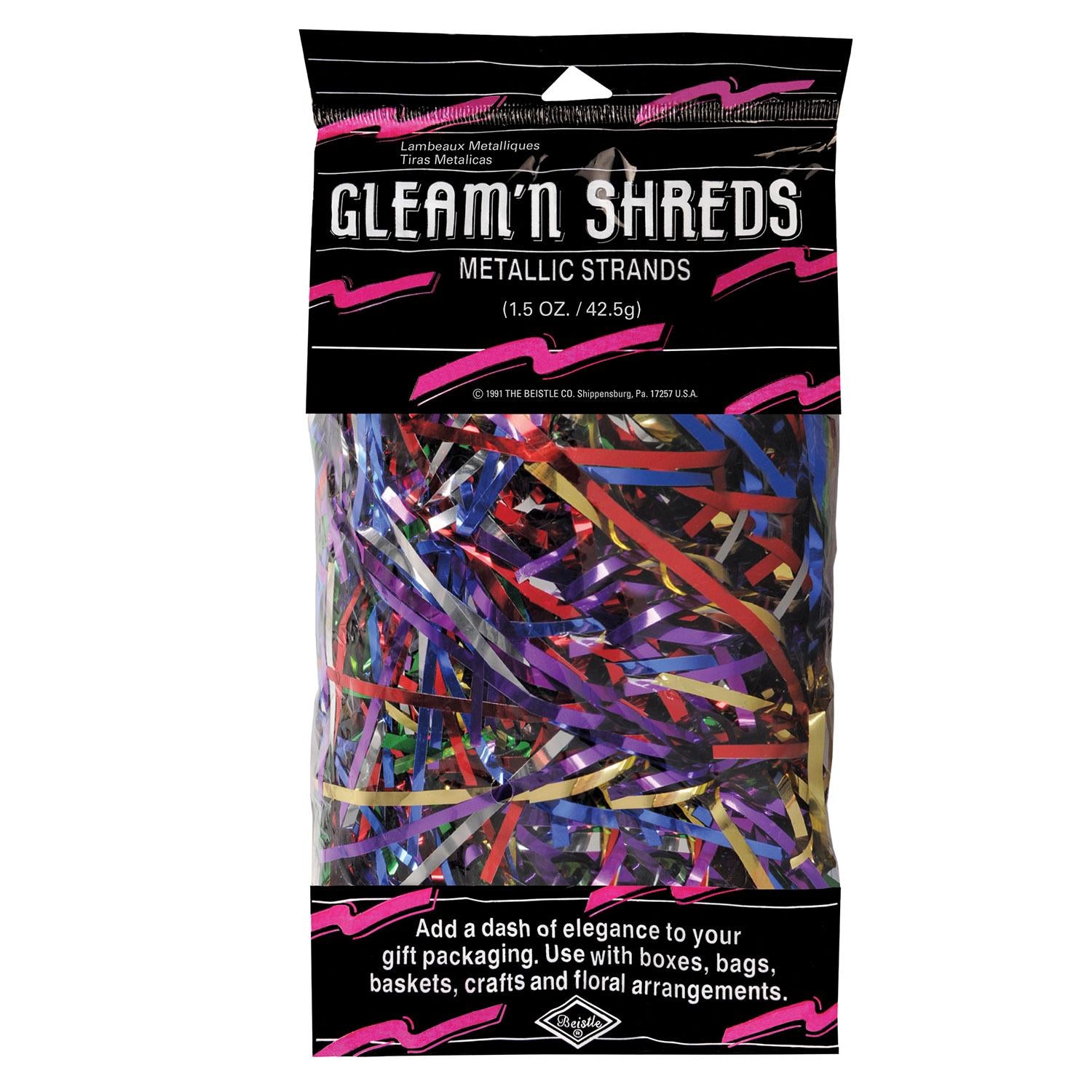 Gleam 'N Party Shreds Metallic Strands multi-color (1.5 Oz/Pkg)