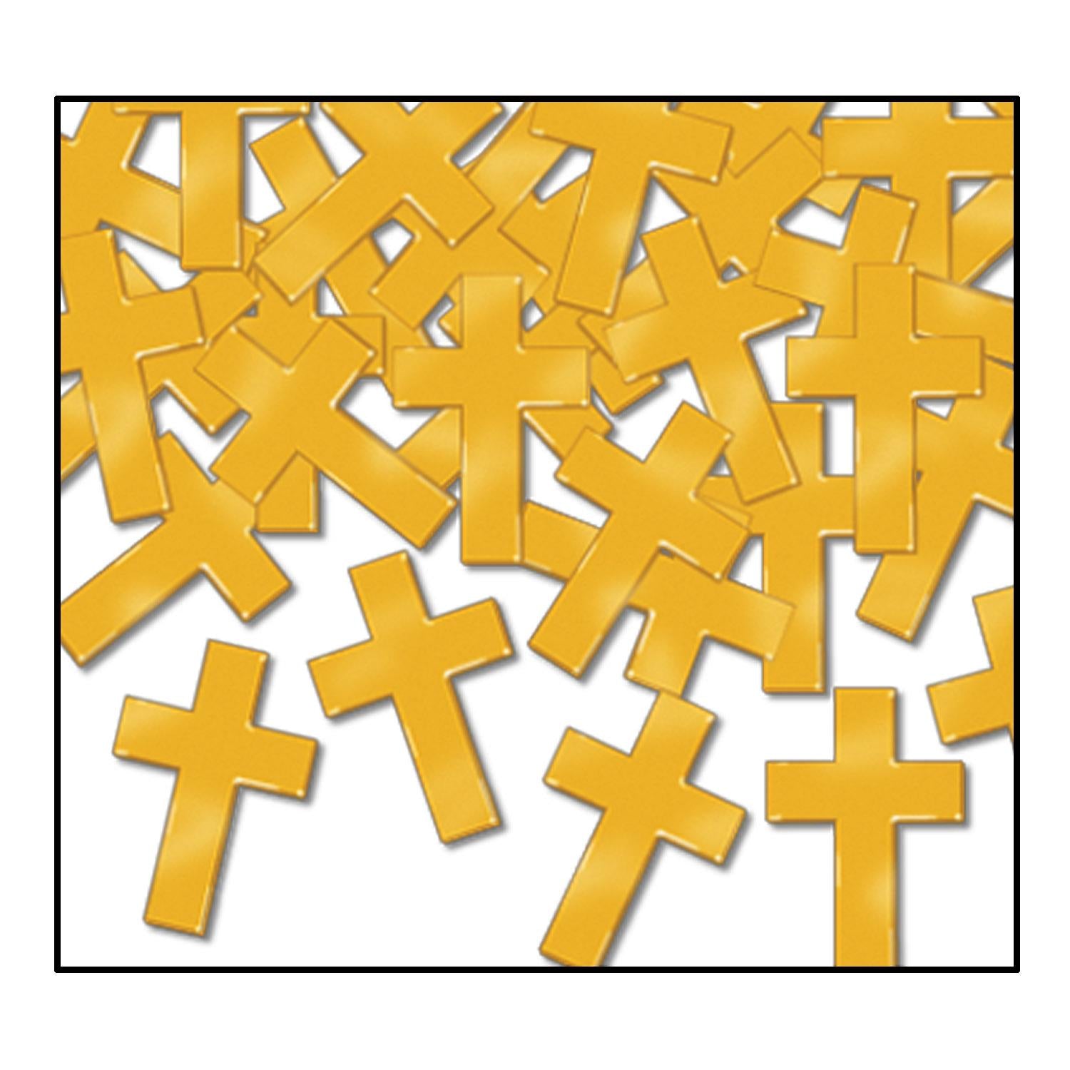 Beistle Confetti Crosses Party Decoration - gold (1 Oz/Pkg)