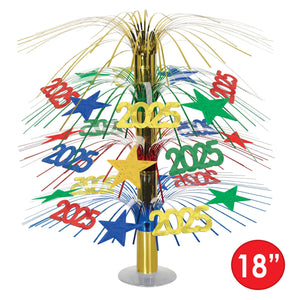 Beistle 2025 Cascade Centerpiece - 18 Inch New Years Cascade Centerpiece