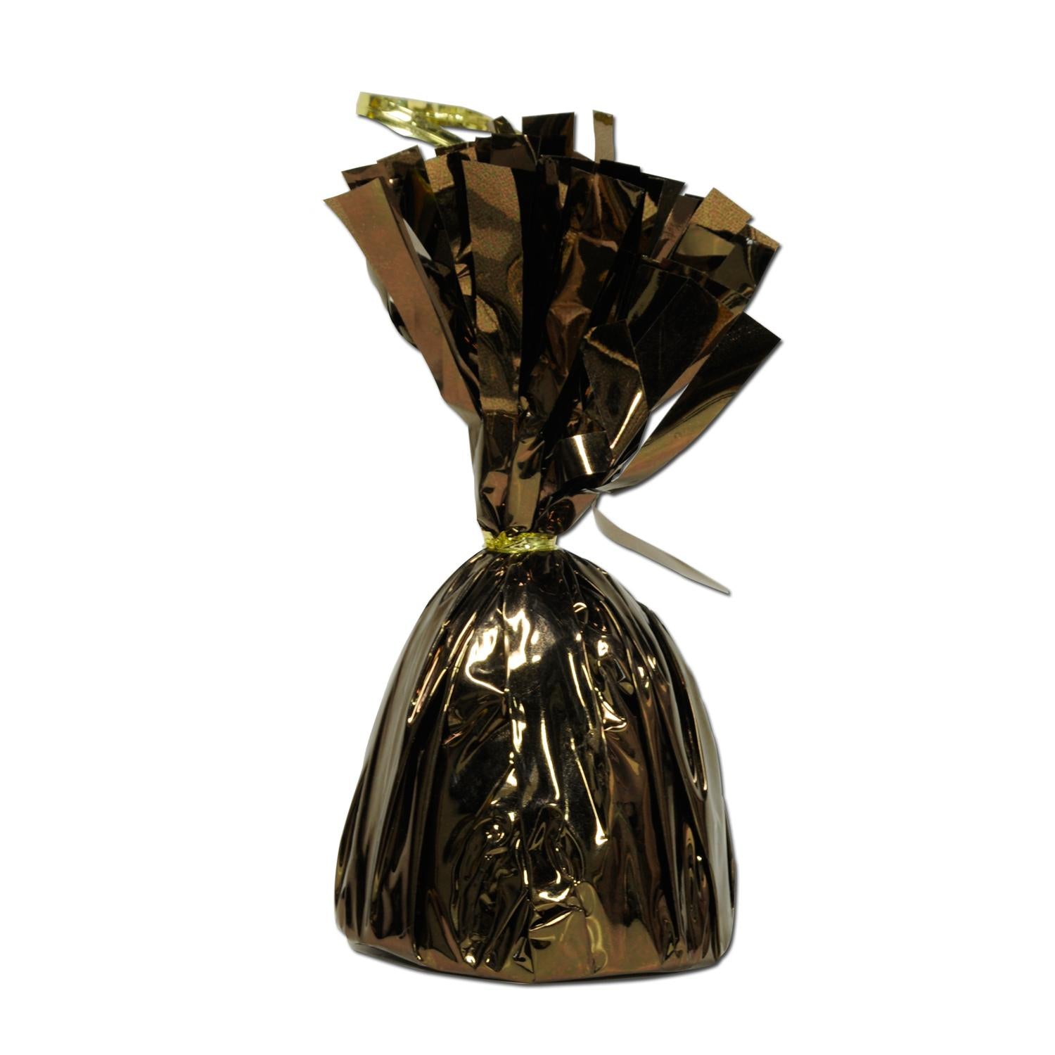 Metallic Wrapped Party Balloon Weight - chocolate brown