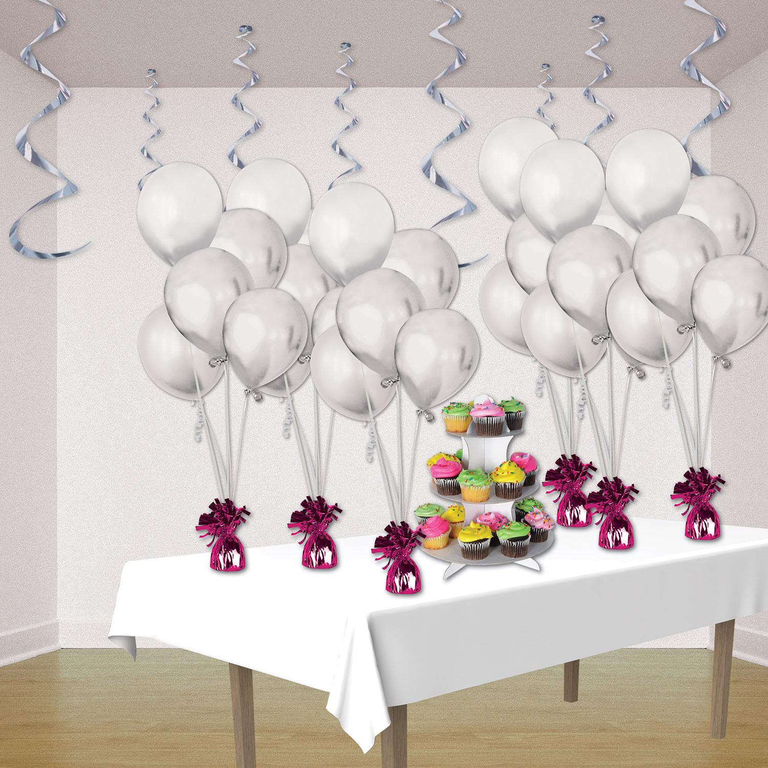 Beistle Metallic Wrapped Party Balloon Weight - cerise