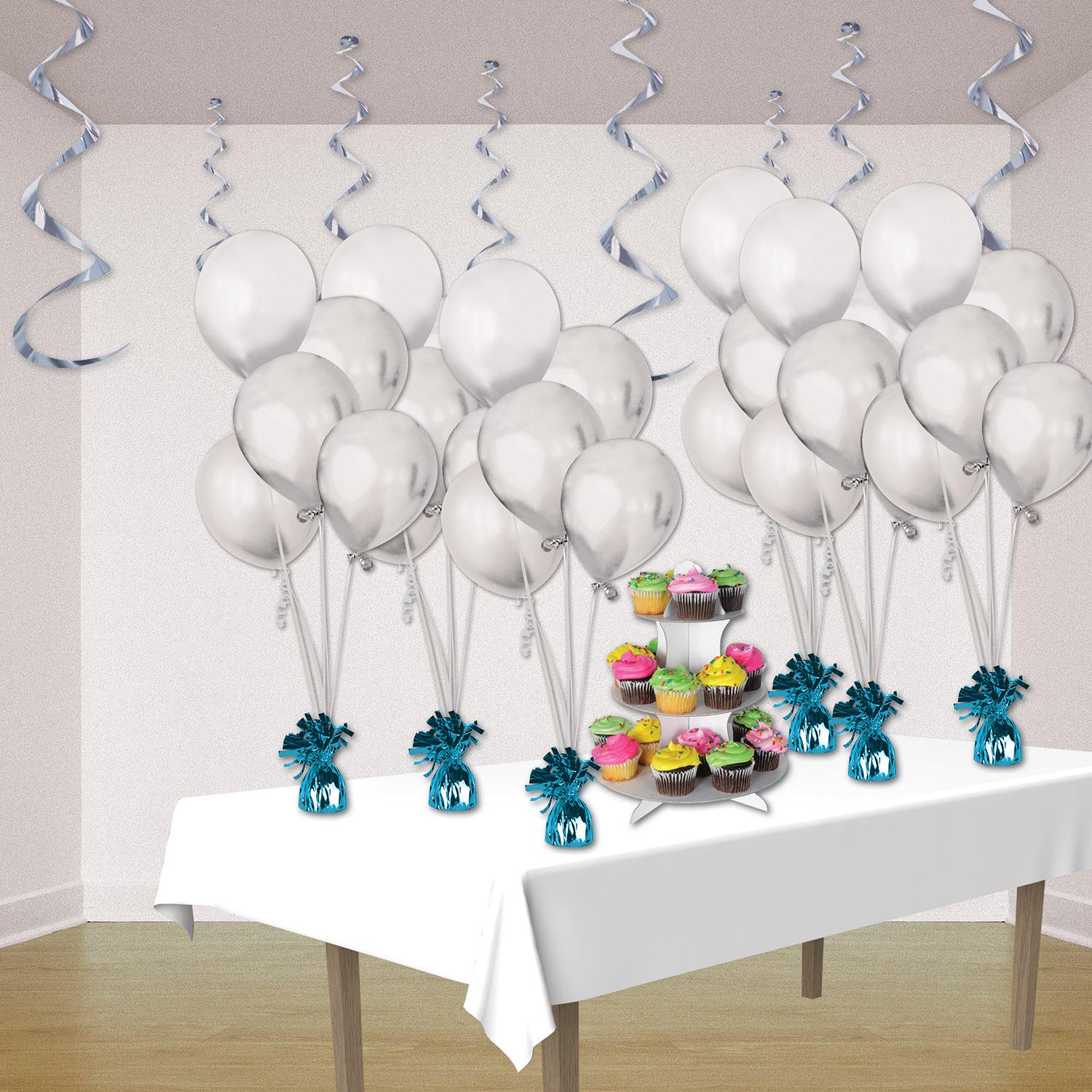 Beistle Metallic Wrapped Party Balloon Weight - Light blue