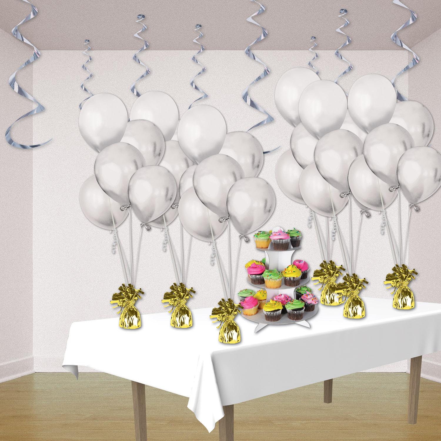 Metallic Wrapped Party Balloon Weight - yellow cellophane