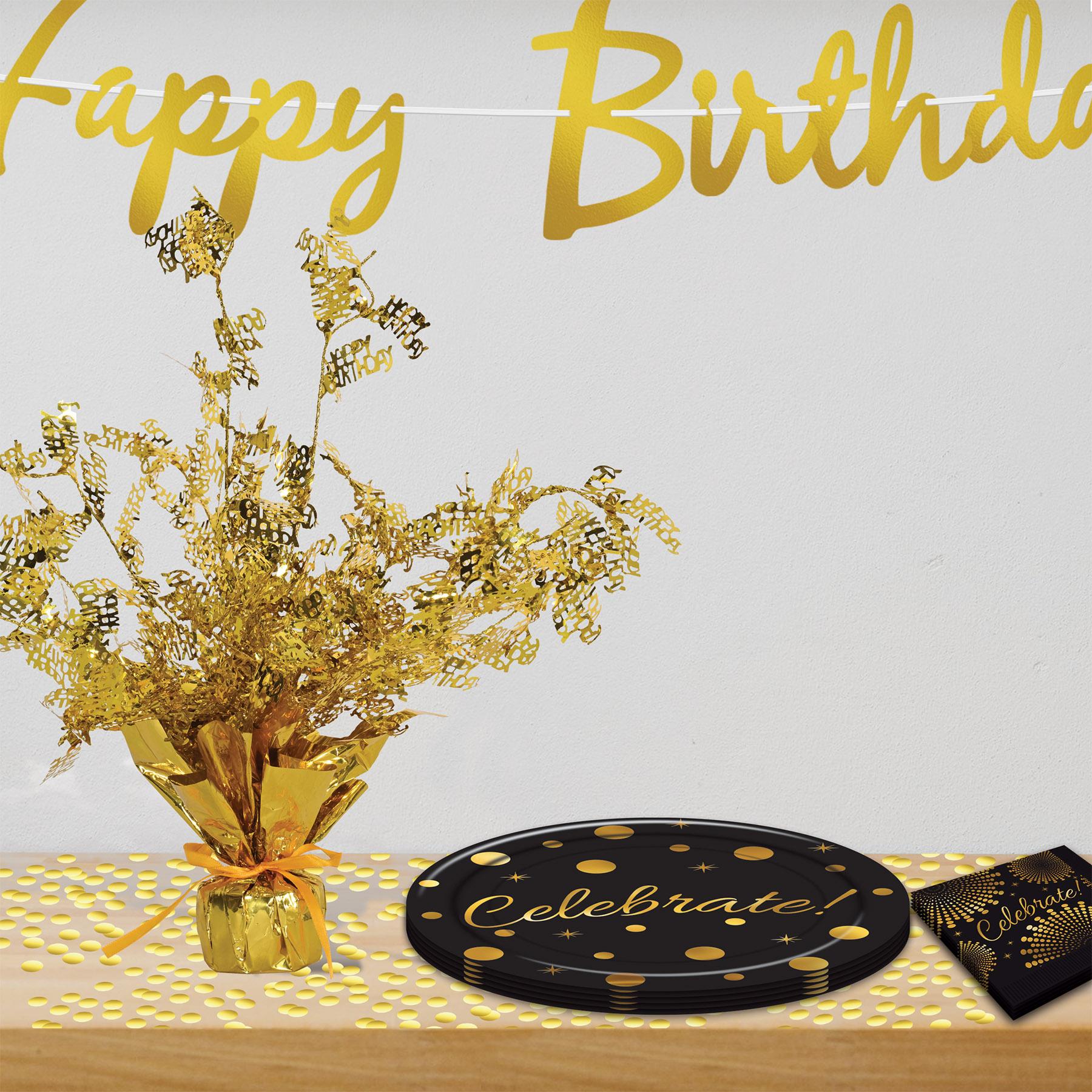 Birthday Gleam 'N Burst Centerpiece gold - 15 inch -