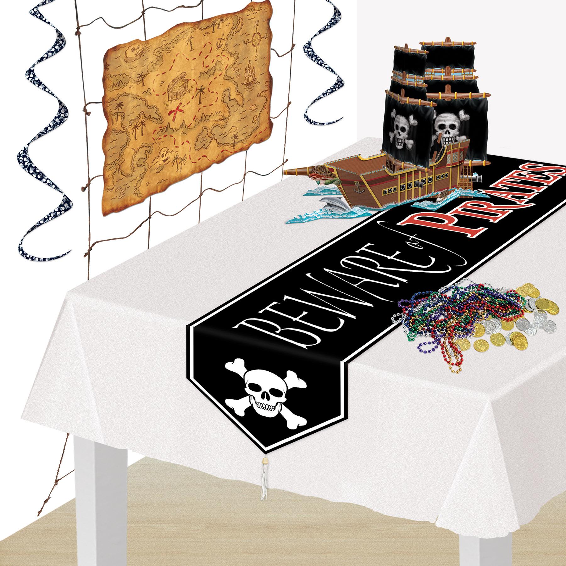 Beistle Printed Beware Of Pirates Paper Party Table Runner