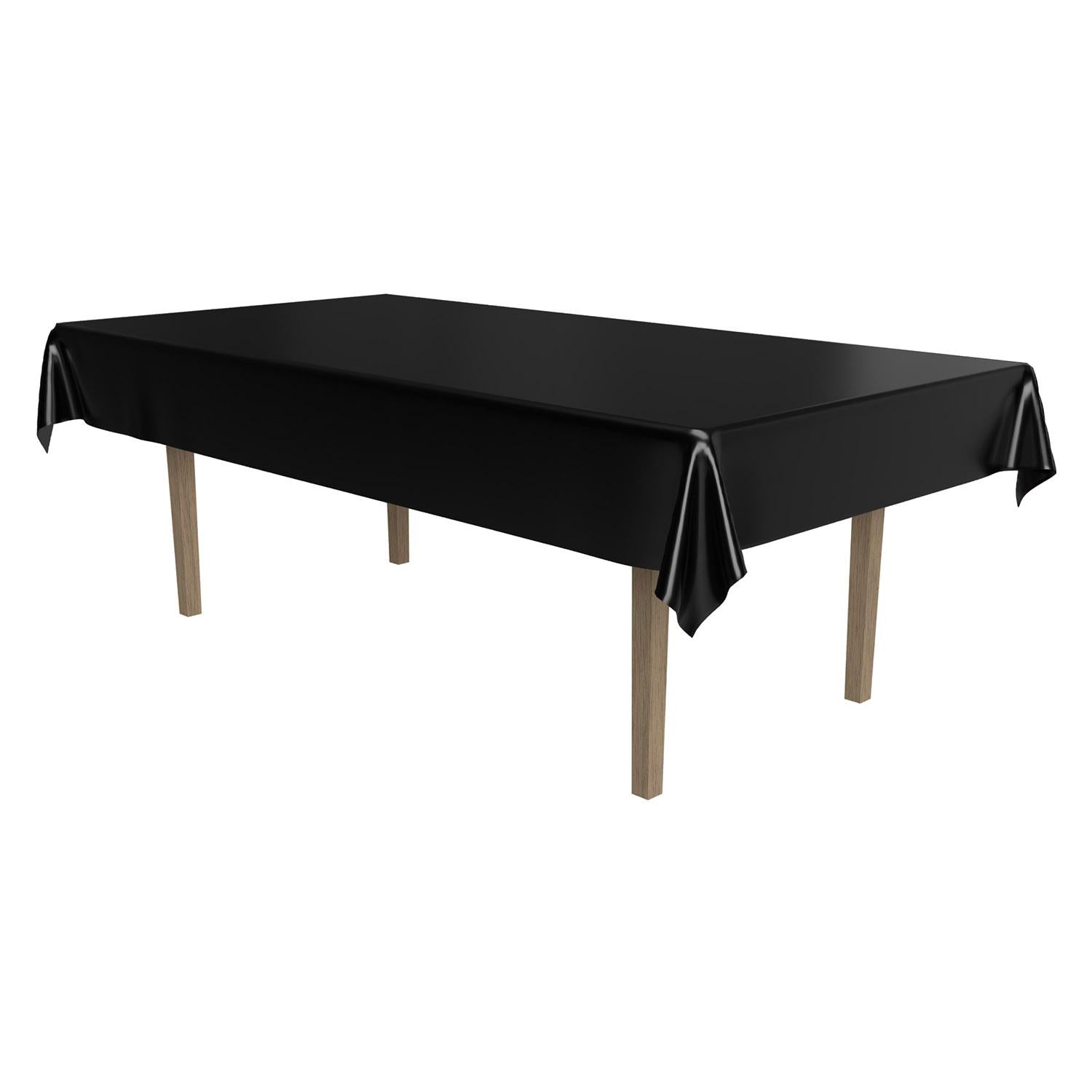 Beistle Plastic Rectangular Party Tablecover - black