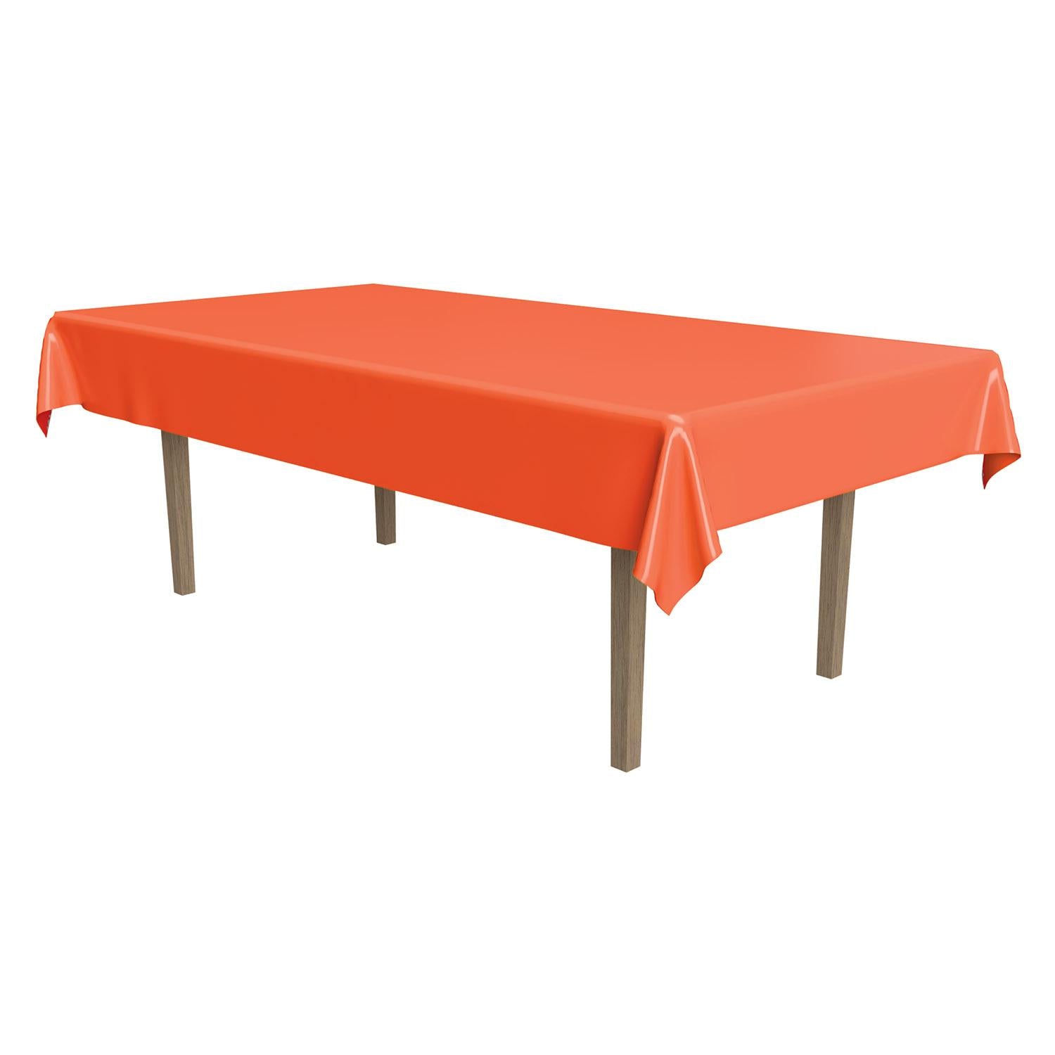 Beistle Plastic Rectangular Party Tablecover - orange