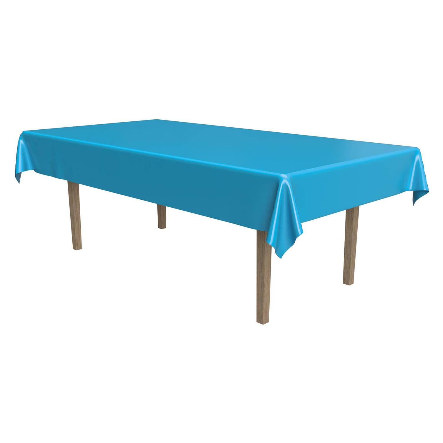 Beistle Plastic Rectangular Party Tablecover - turquoise