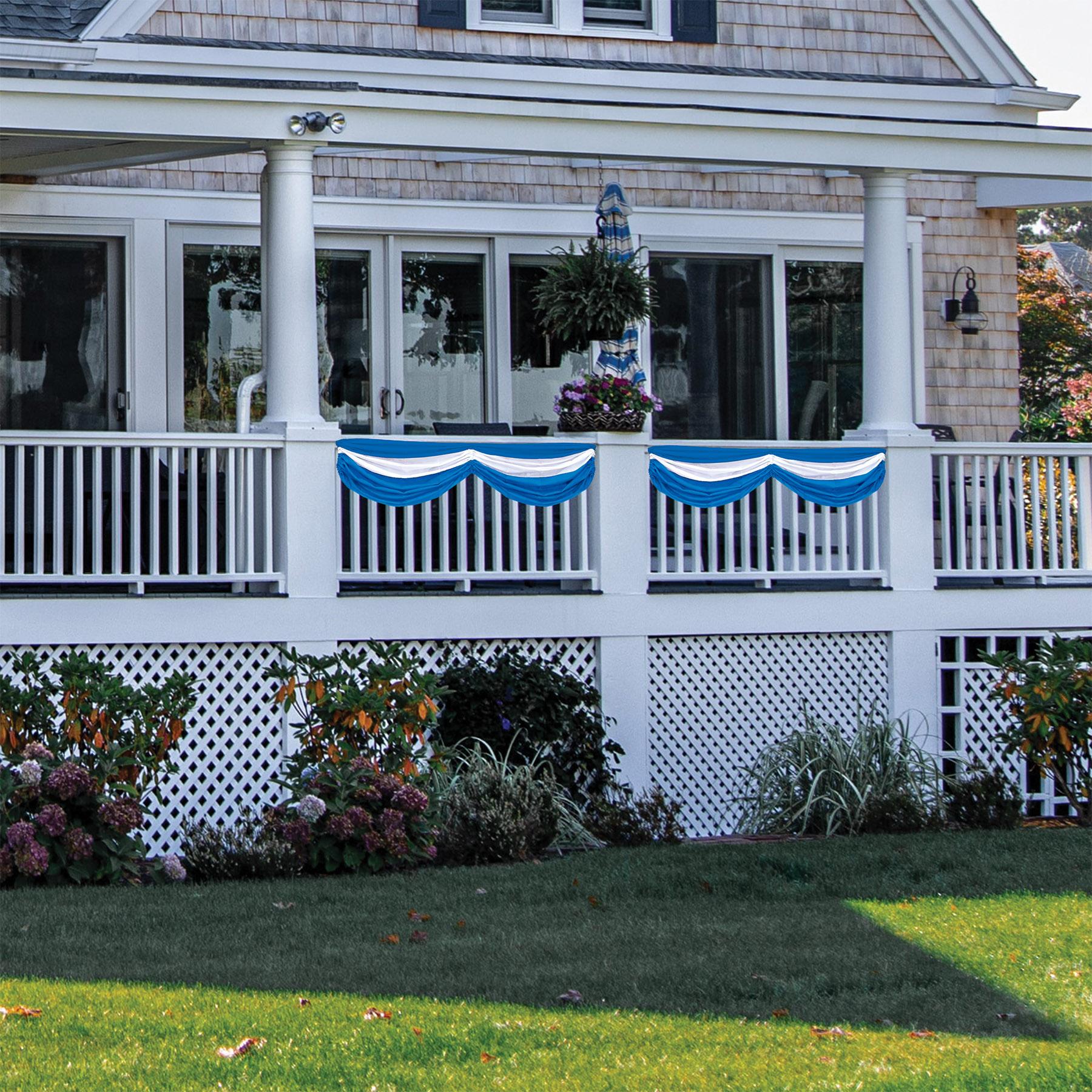 Beistle Oktoberfest Fabric Bunting- Solid Blue and White