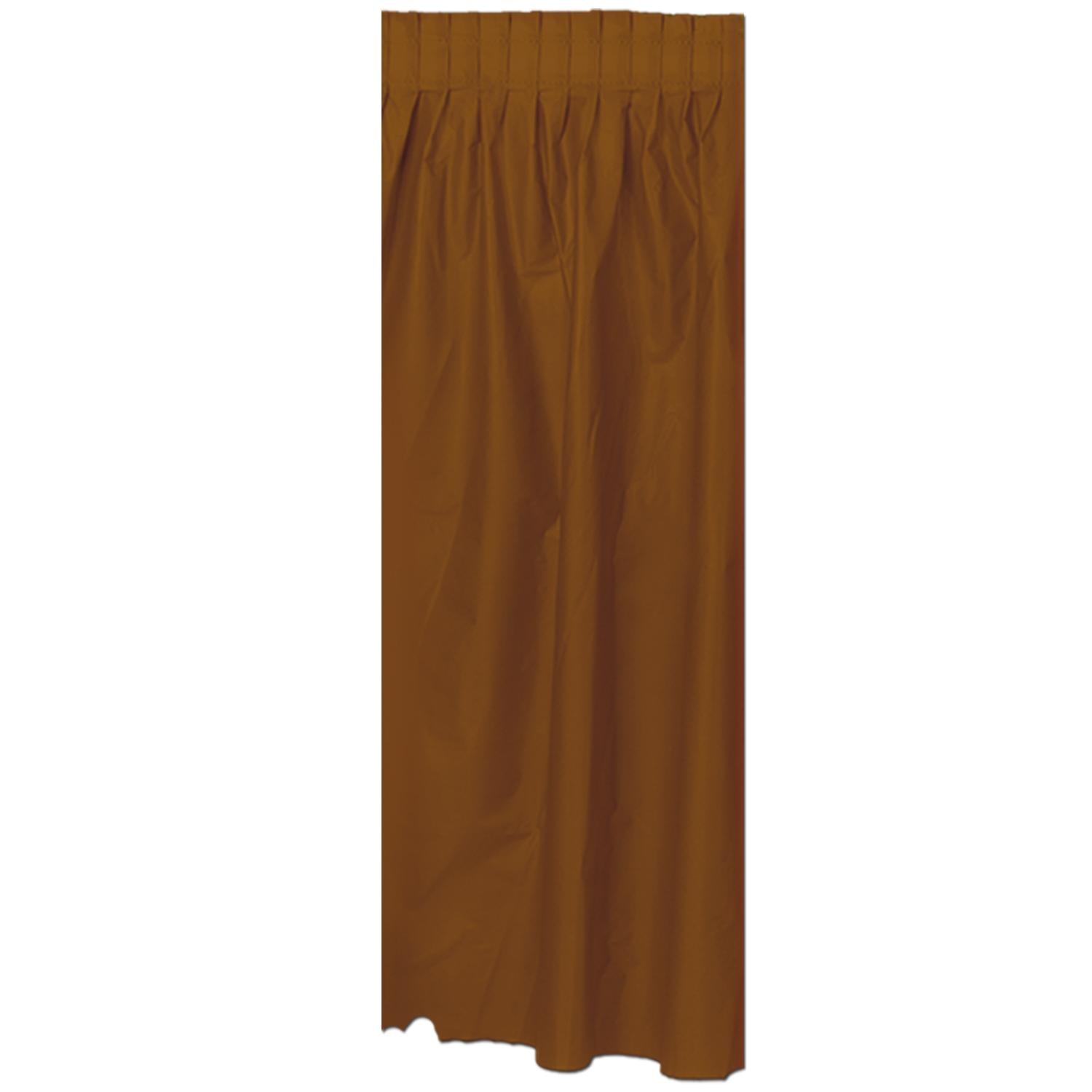 Plastic Party Table Skirt - chocolate brown - self-adhesive