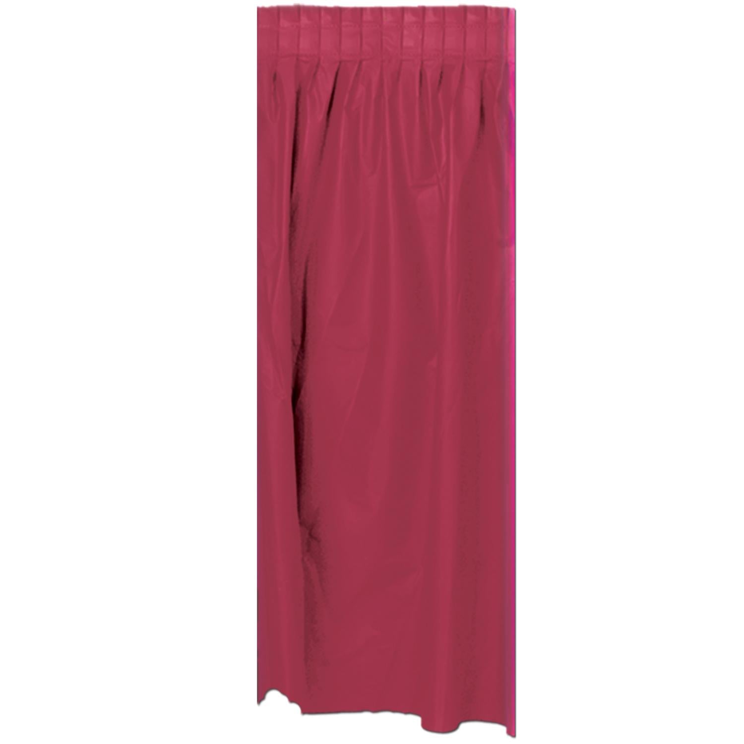 Plastic Party Table Skirt - burgundy - self-adhesive