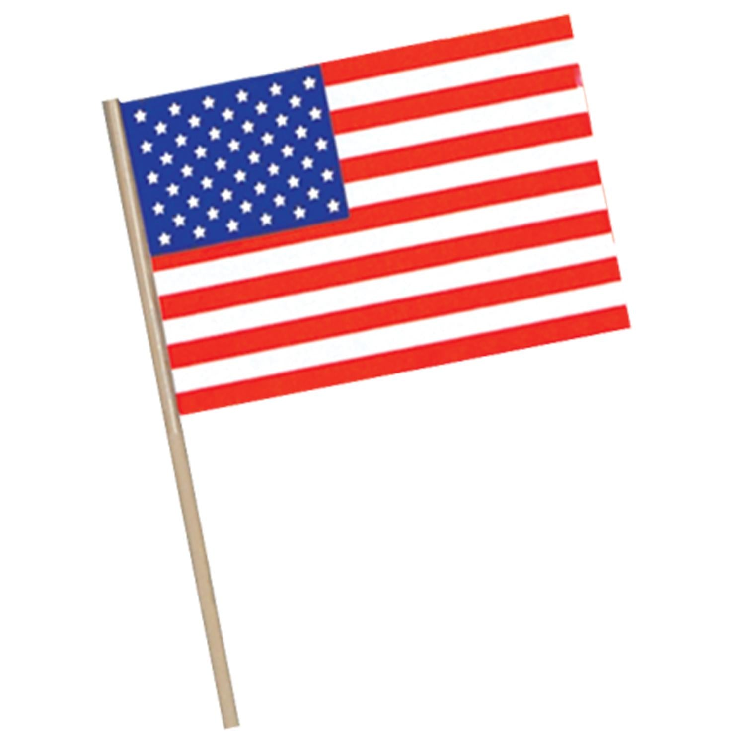 Beistle American Flag - Plastic - with 22 wooden stick