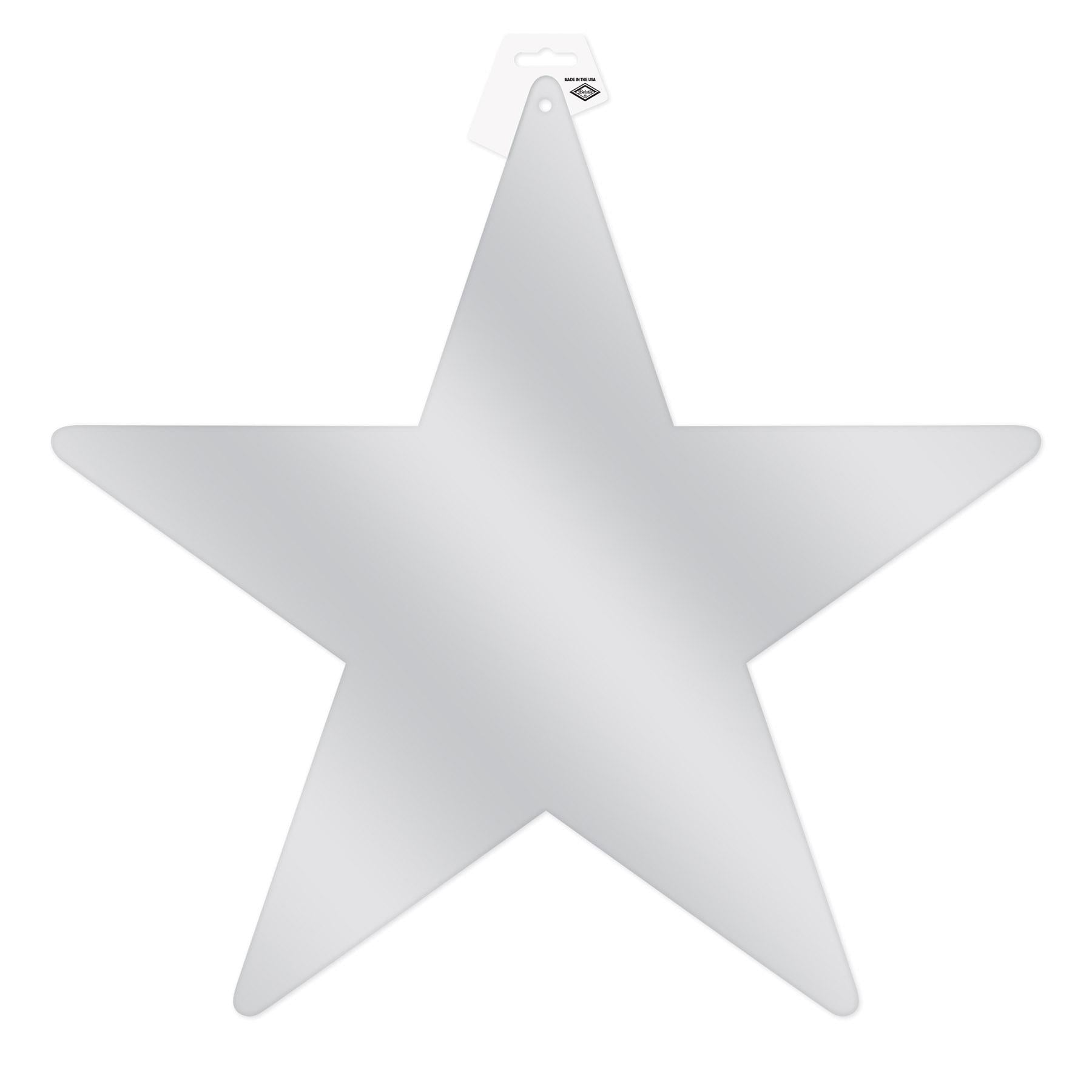 Jumbo 20 inch Foil Party Star Cutout - silver