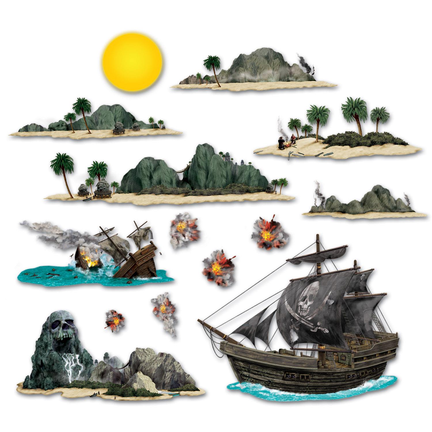 Beistle Pirate Party Ship & Island Props (14/Pkg)