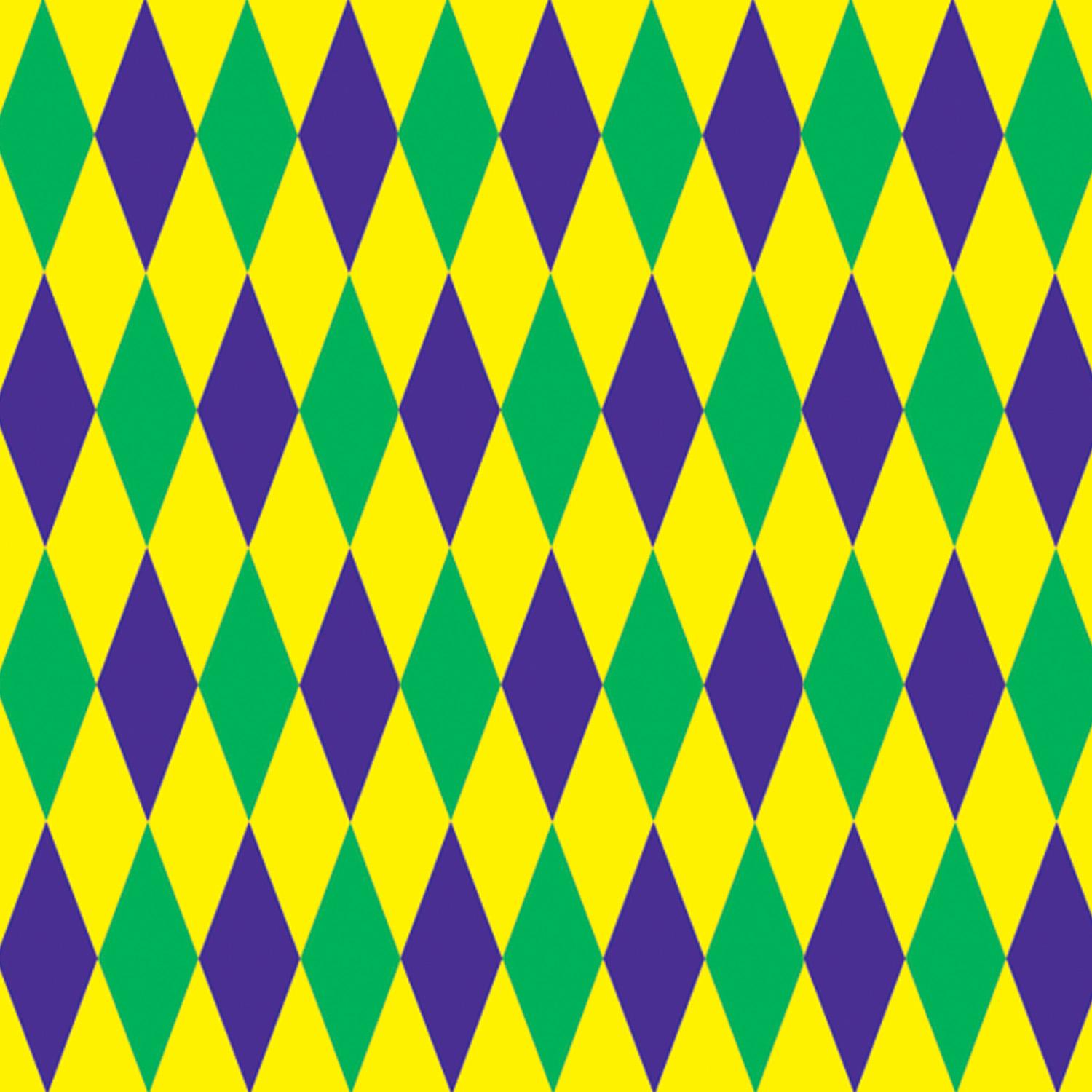 Beistle Mardi Gras Harlequin Backdrop