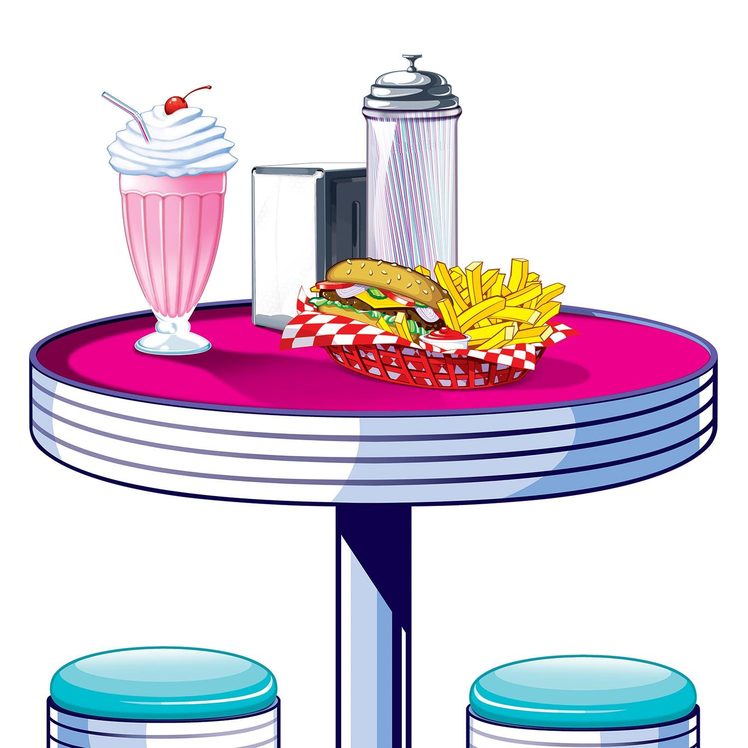 Beistle Soda Shop Tables & Stools Party Props (2/Pkg)