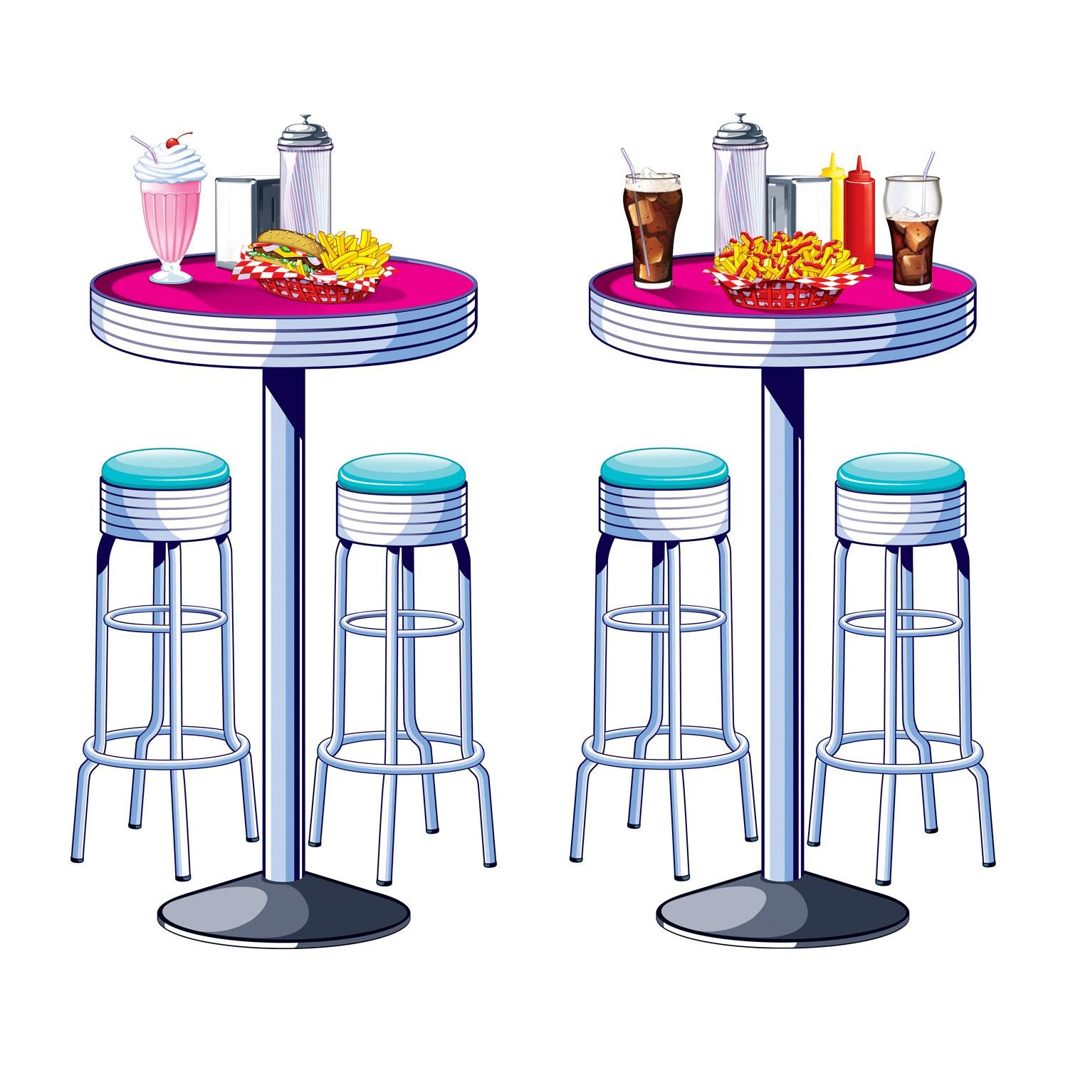 Beistle Soda Shop Tables & Stools Party Props (2/Pkg)