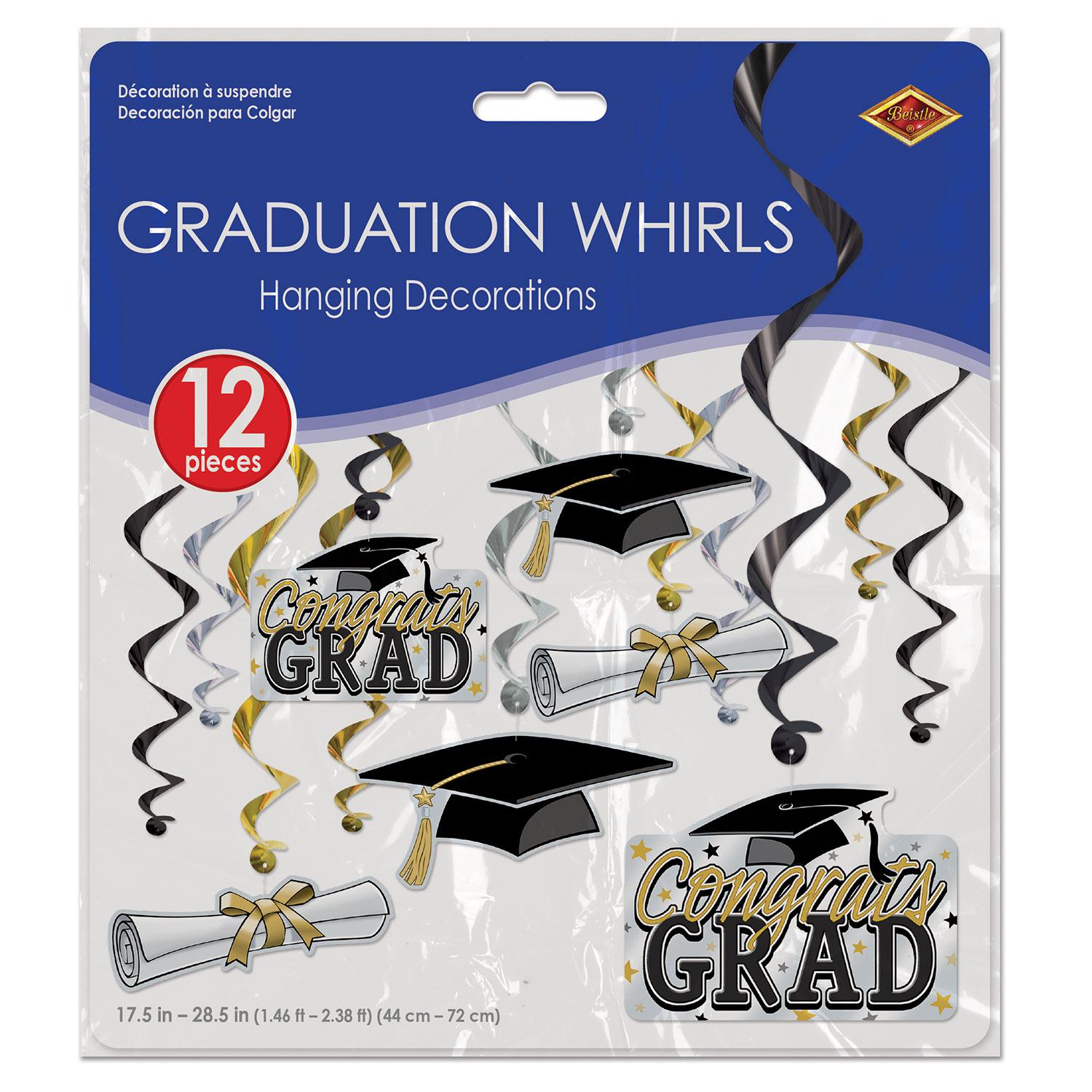 Beistle Graduation Party Whirls (12/Pkg)