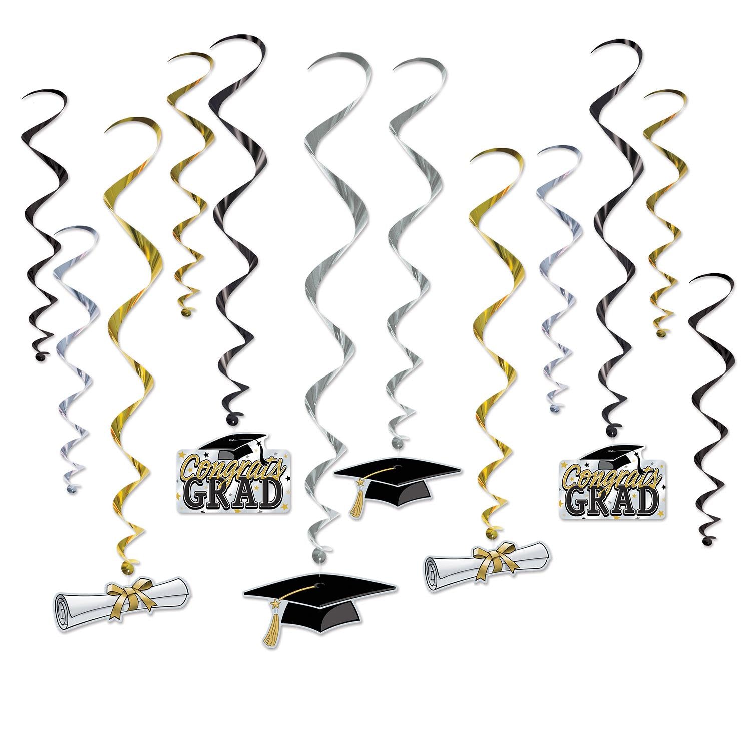 Beistle Graduation Party Whirls (12/Pkg)