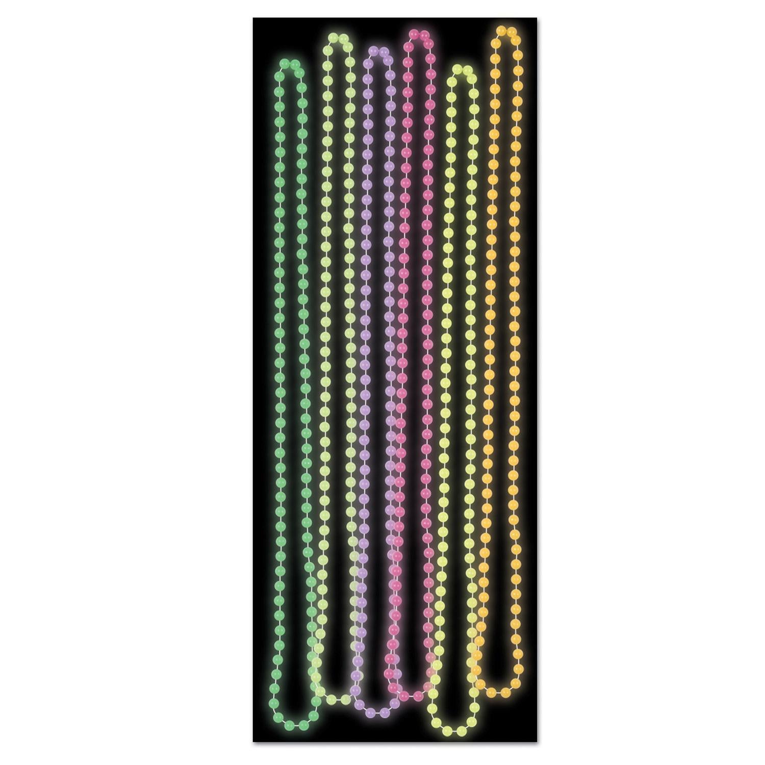 Beistle Glow In The Dark Party Bead Necklaces (6/Pkg)