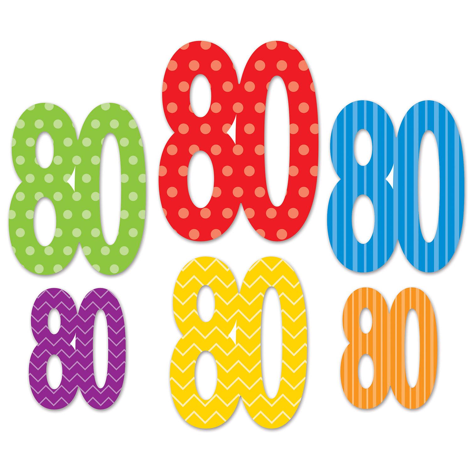 Beistle 80th Birthday Party Cutouts (6/Pkg)