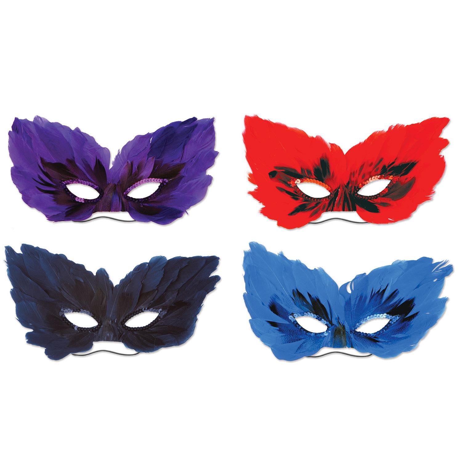 Beistle Mardi Gras Costume Masks (4/Pkg)