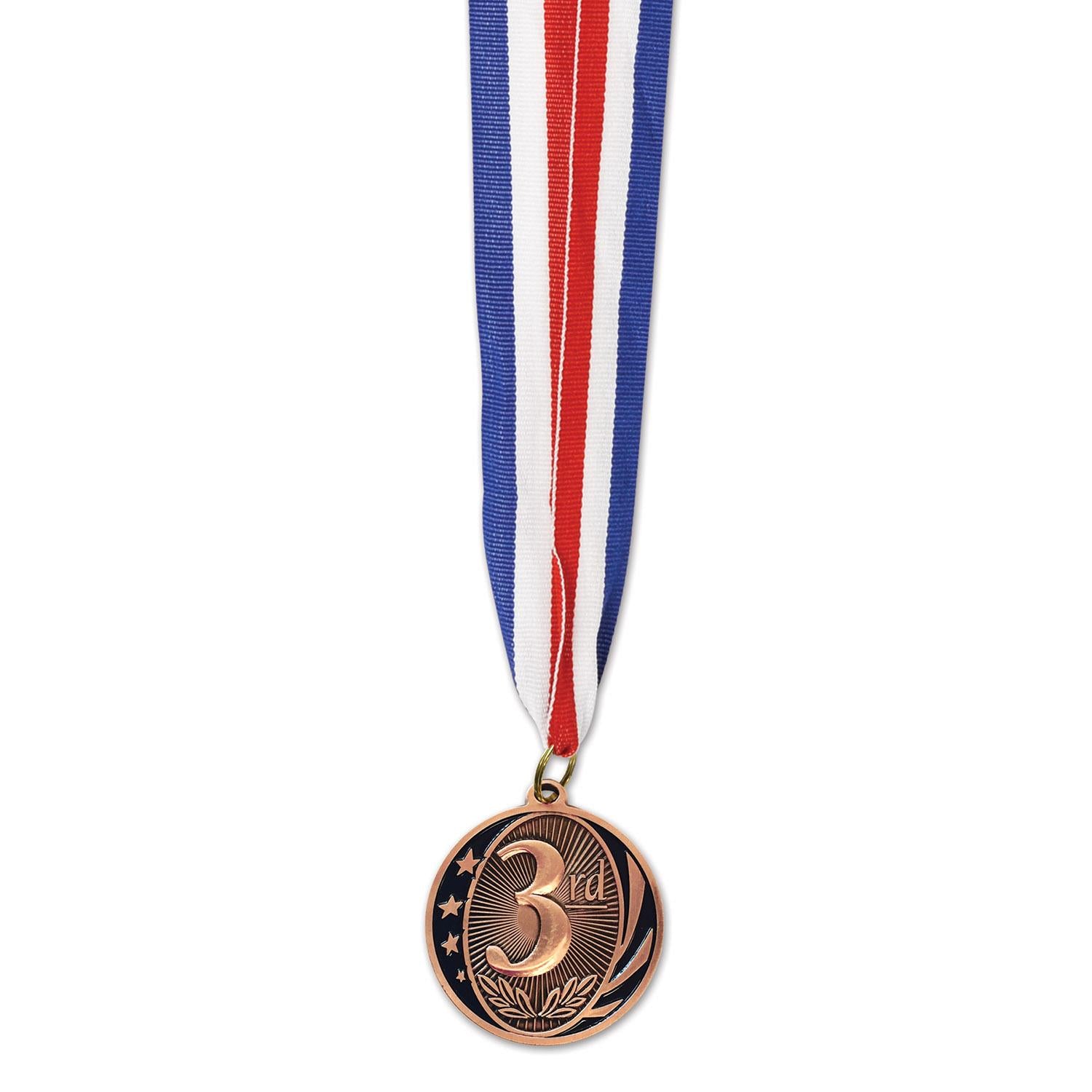 Beistle 3rd Place Medal with Ribbon - bronze