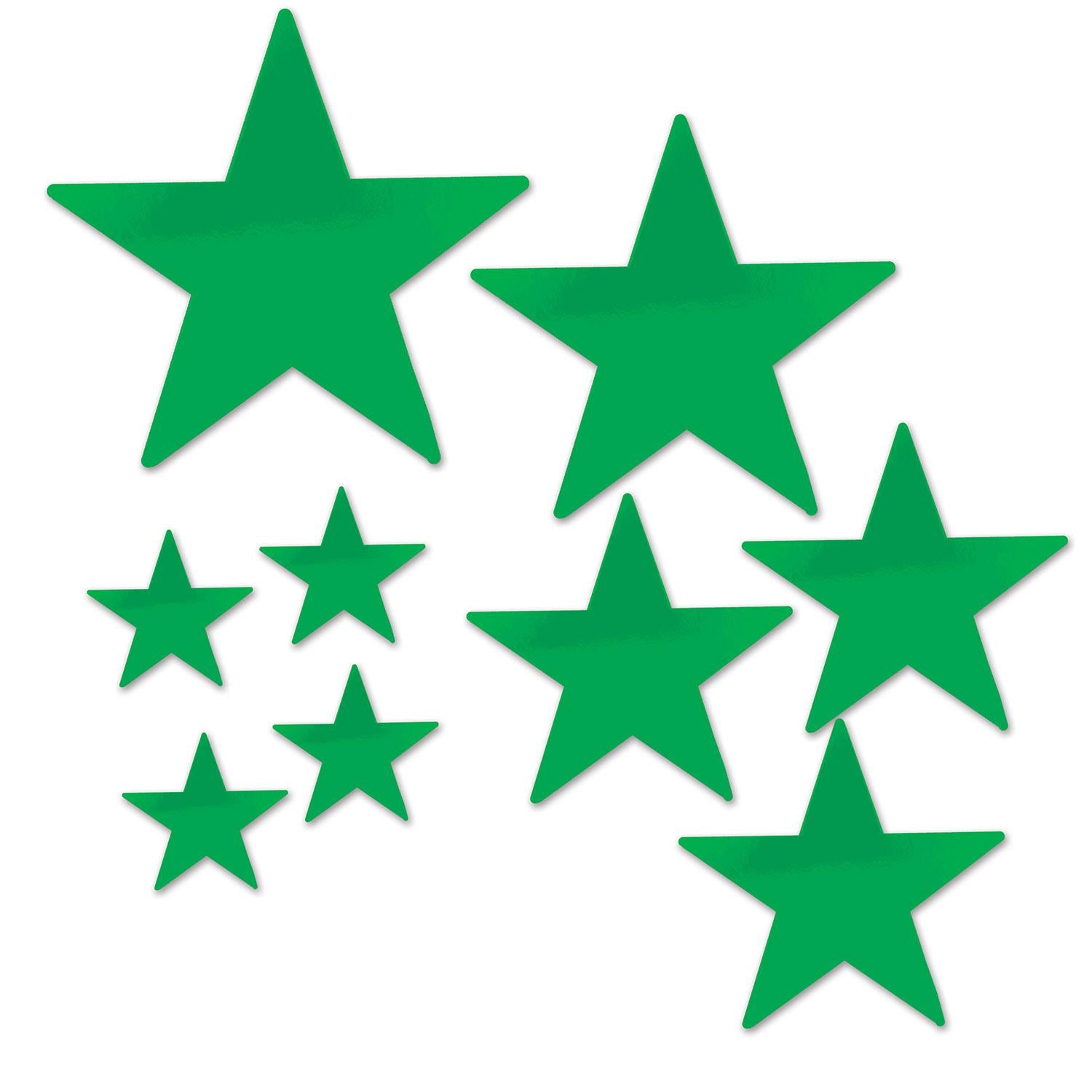 Beistle Packaged Party Foil Star Cutouts green (9/Pkg)