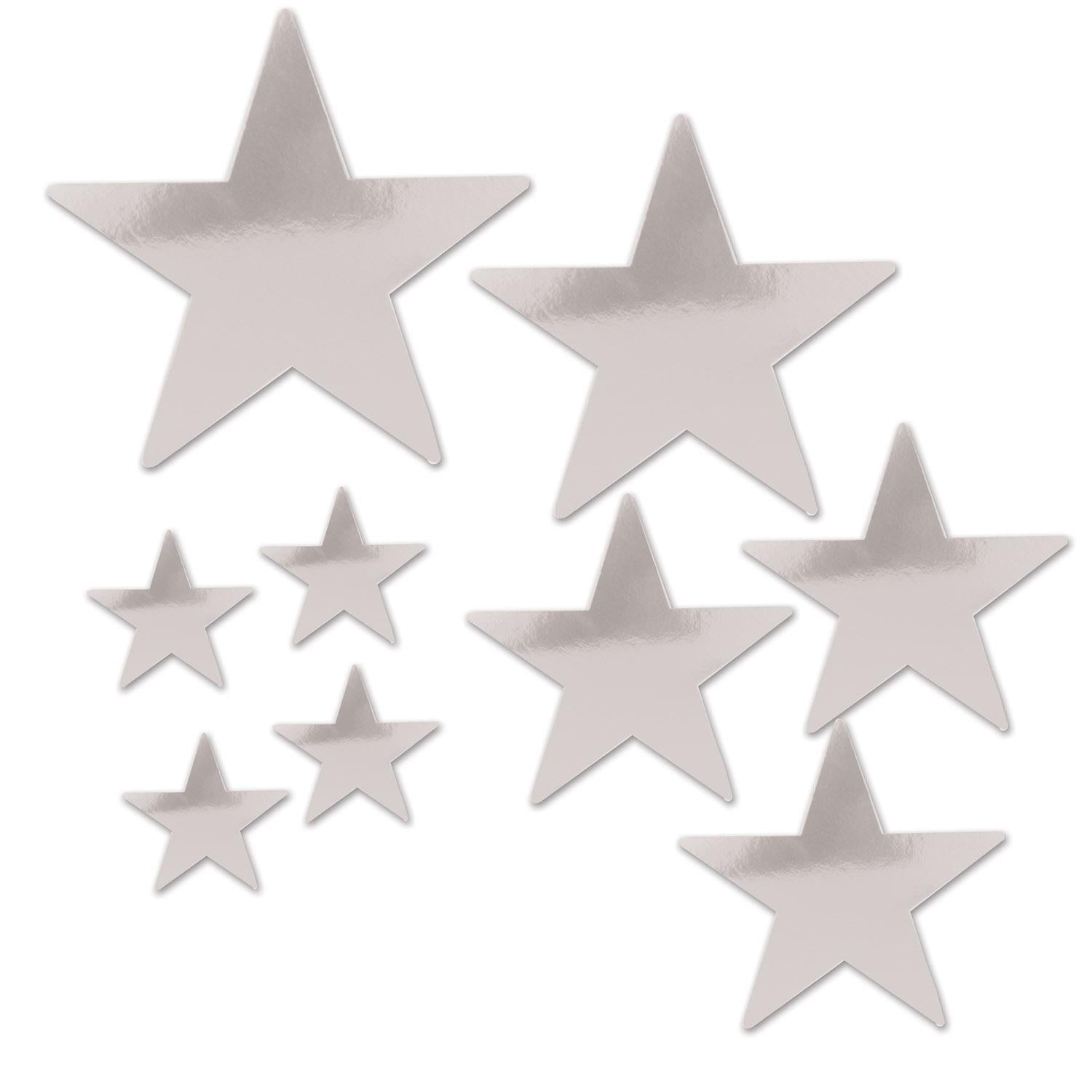 Beistle Packaged Party Foil Star Cutouts silver (9/Pkg)