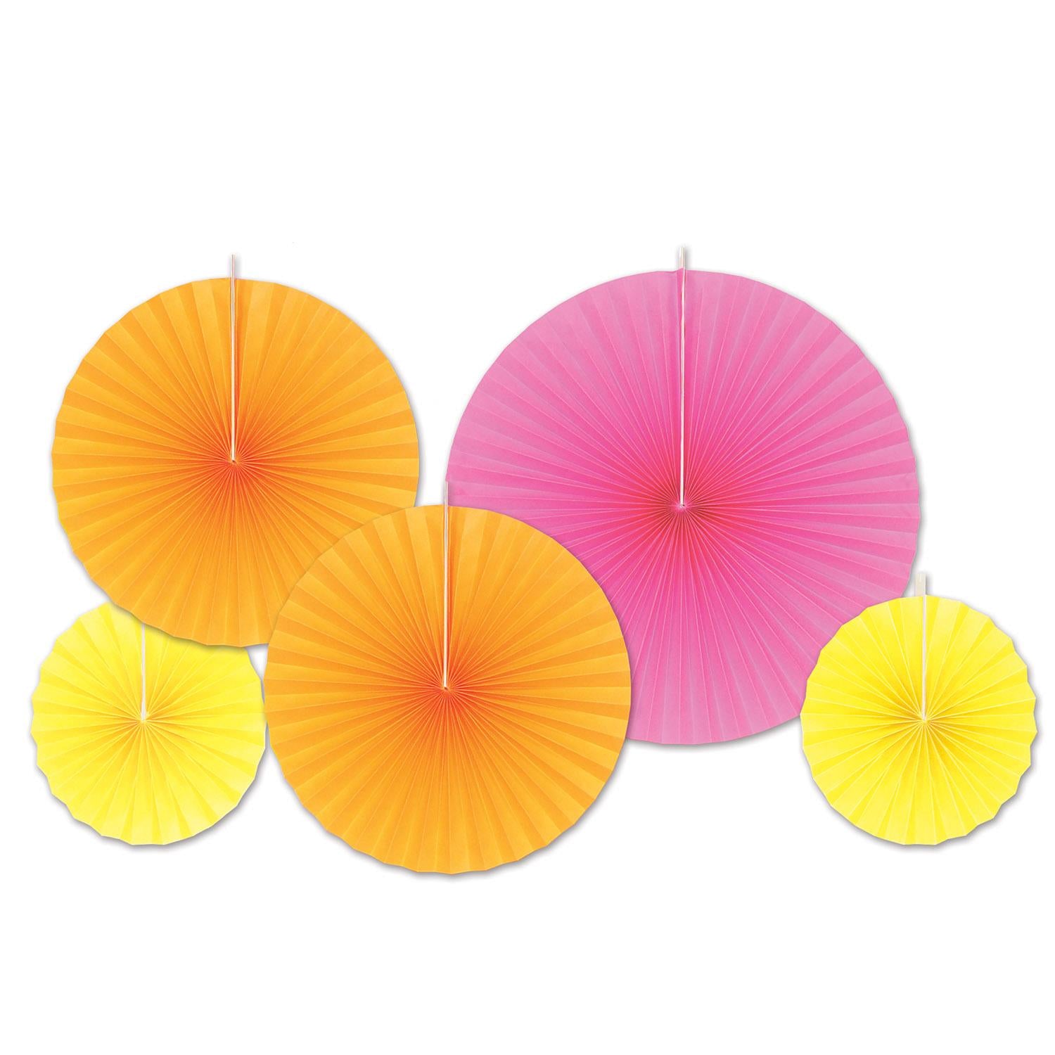 Luau Party Accordion Paper Fans (5/Pkg)