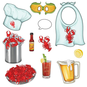 Beistle Mardi Gras Crawfish Photo Fun Signs (11/Pkg)