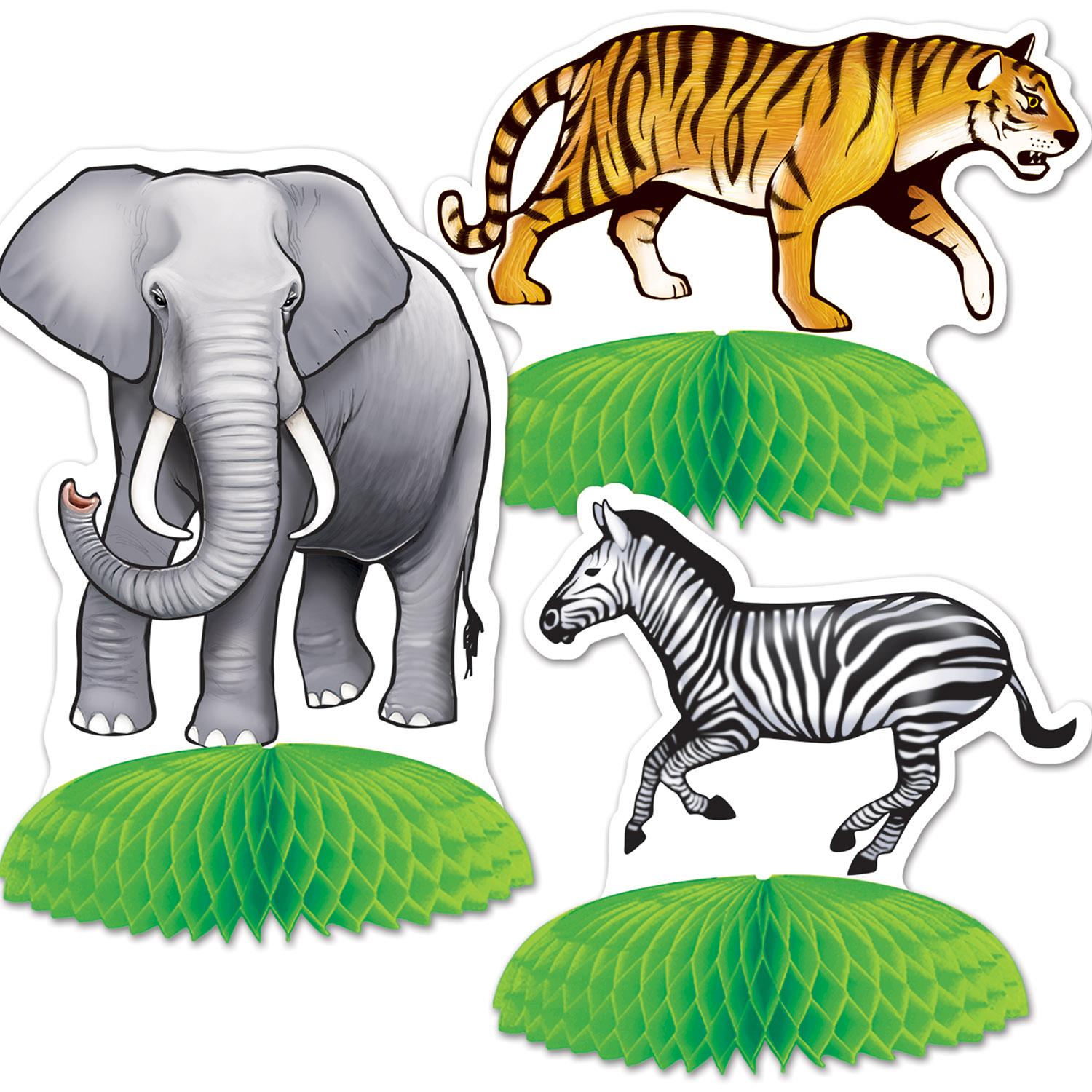 Beistle Jungle Safari Animal Mini Party Centerpieces (8/Pkg)