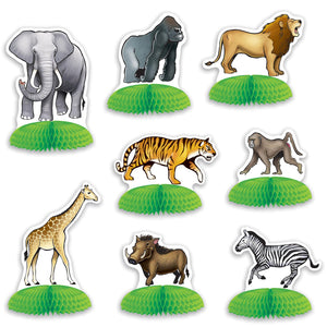 Beistle Jungle Safari Animal Mini Party Centerpieces (8/Pkg)