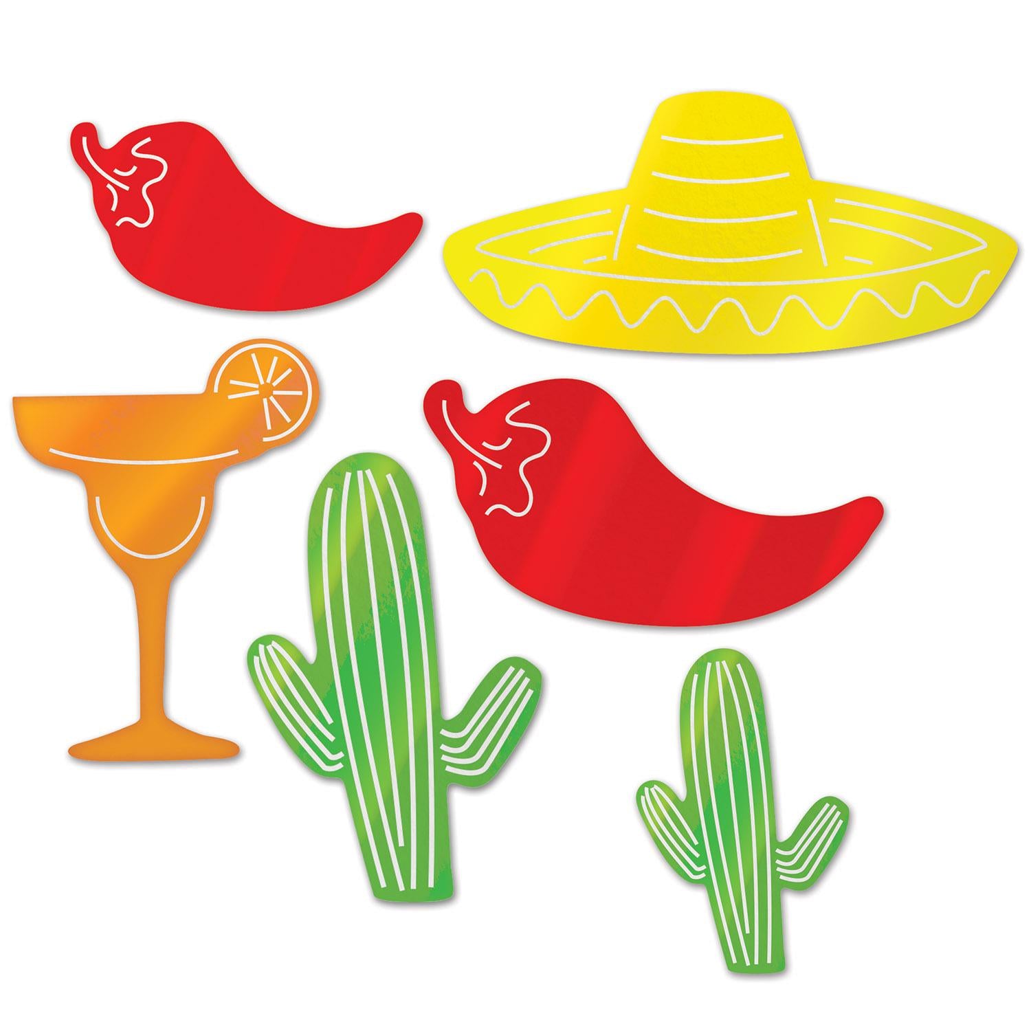 Beistle Foil Fiesta Silhouettes (6/Pkg)