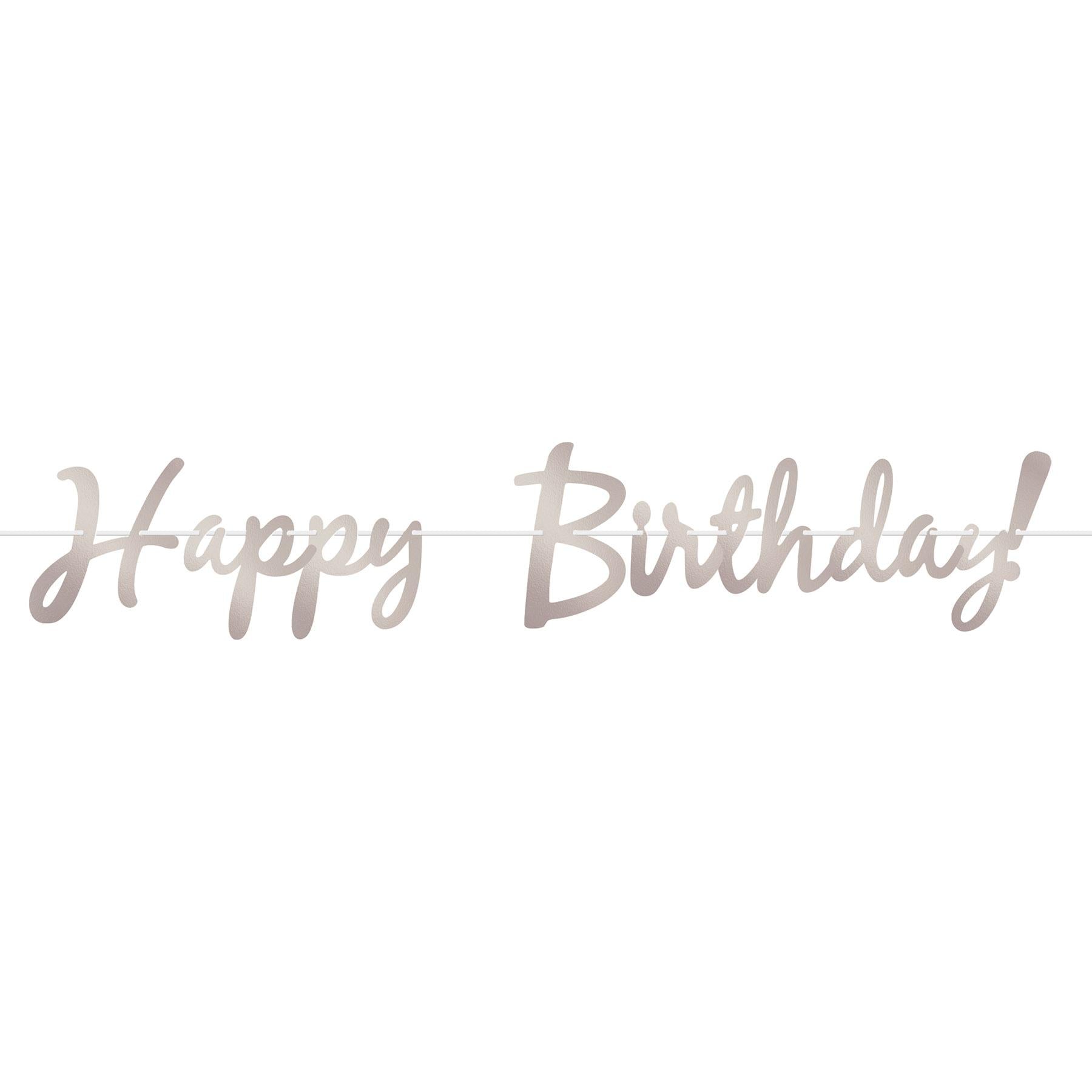 Beistle Foil Happy Birthday Party Streamer - silver