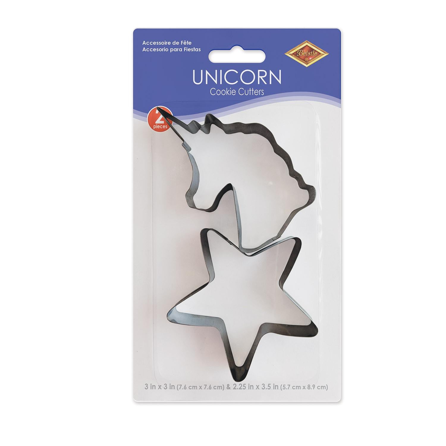 Beistle Unicorn Party Cookie Cutters (2/Pkg)